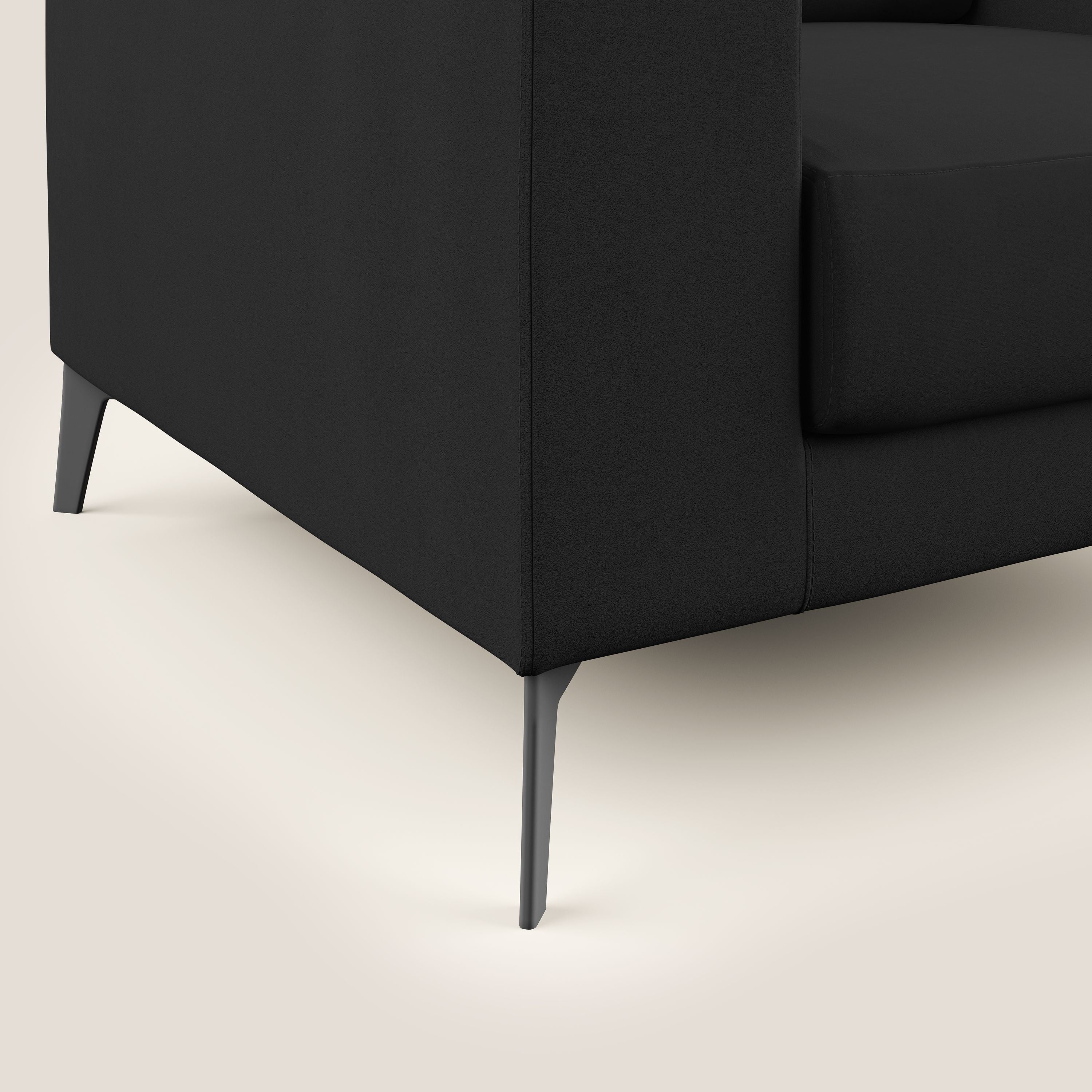 Prestige poltroncina moderna in microfibra smacchiabile T11 nero - divani.store