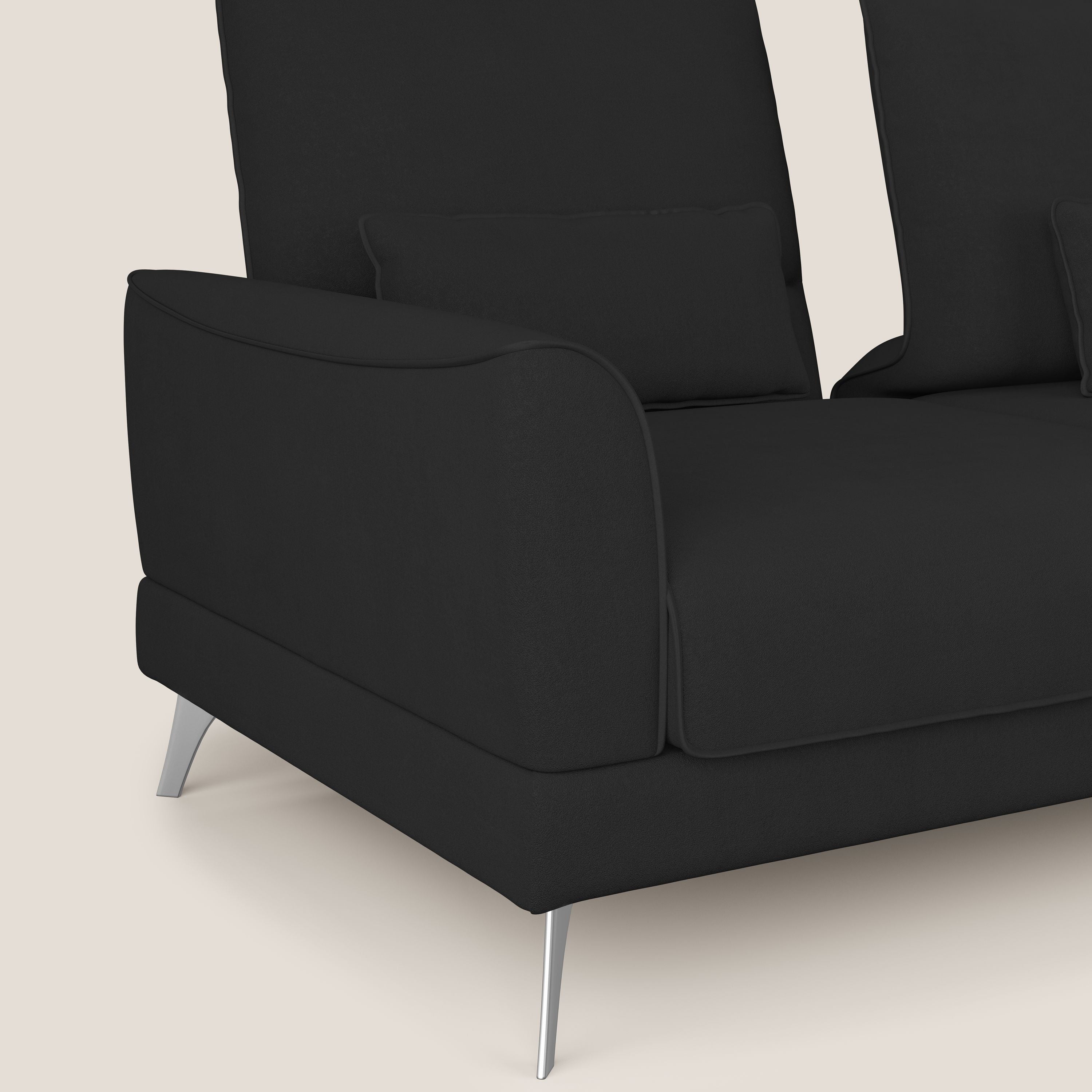 Tommy Divano relax con schienali traslanti in microfibra smacchiabile T11 nero - divani.store