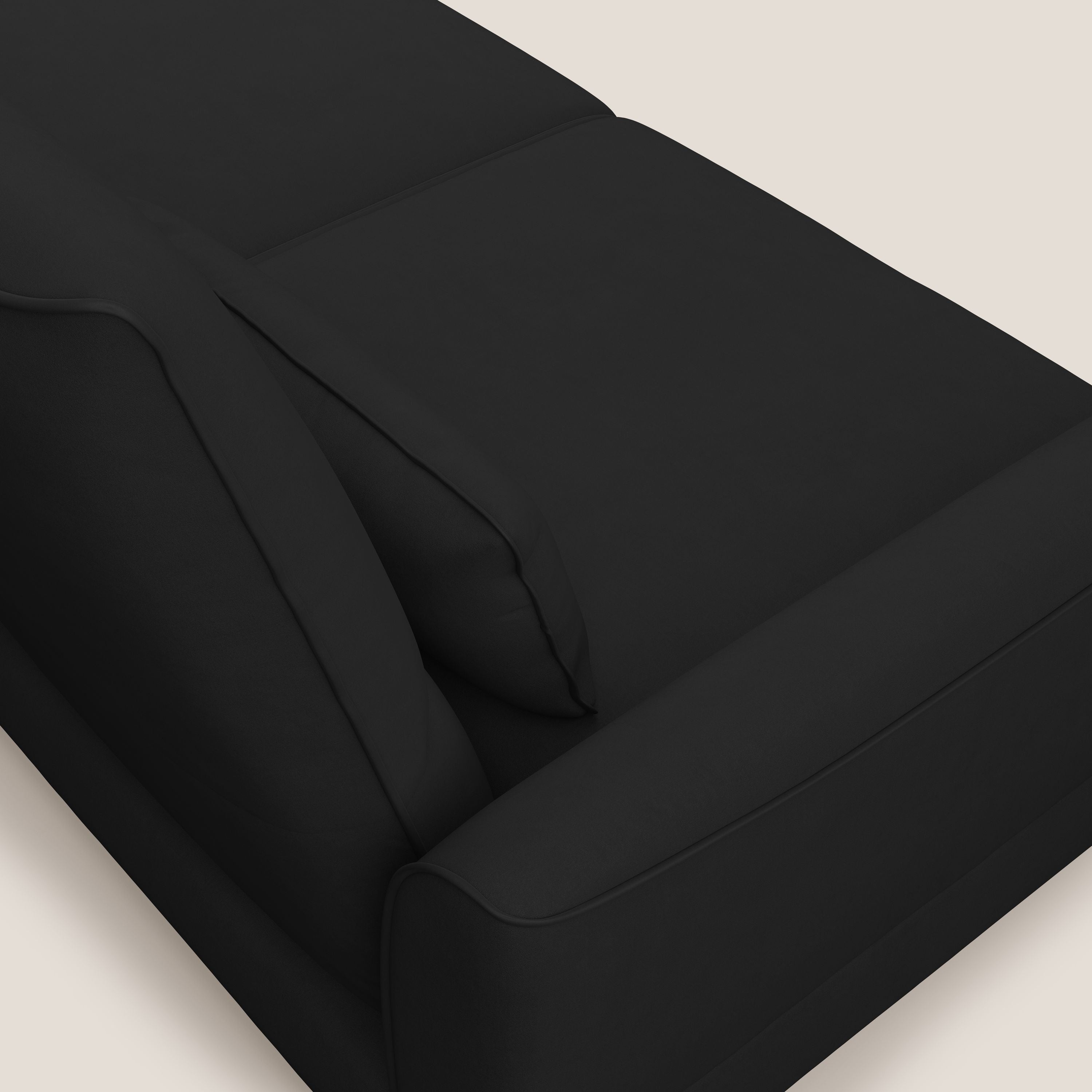 Tommy Divano angolare con relax e schienali traslanti in microfibra smacchiabile T11 nero - divani.store