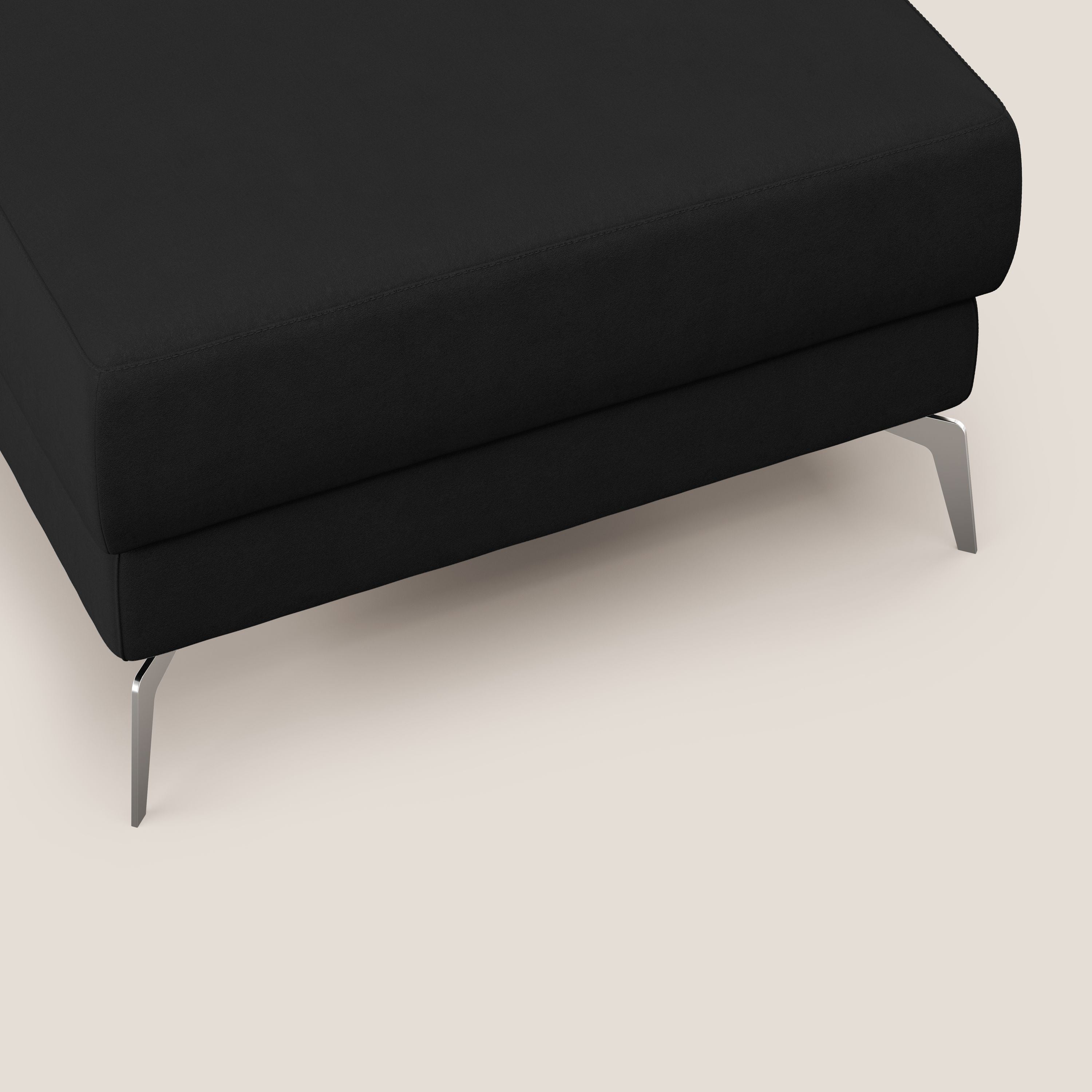 Star Pouf con piedini alti in microfibra impermeabile T11 nero - divani.store