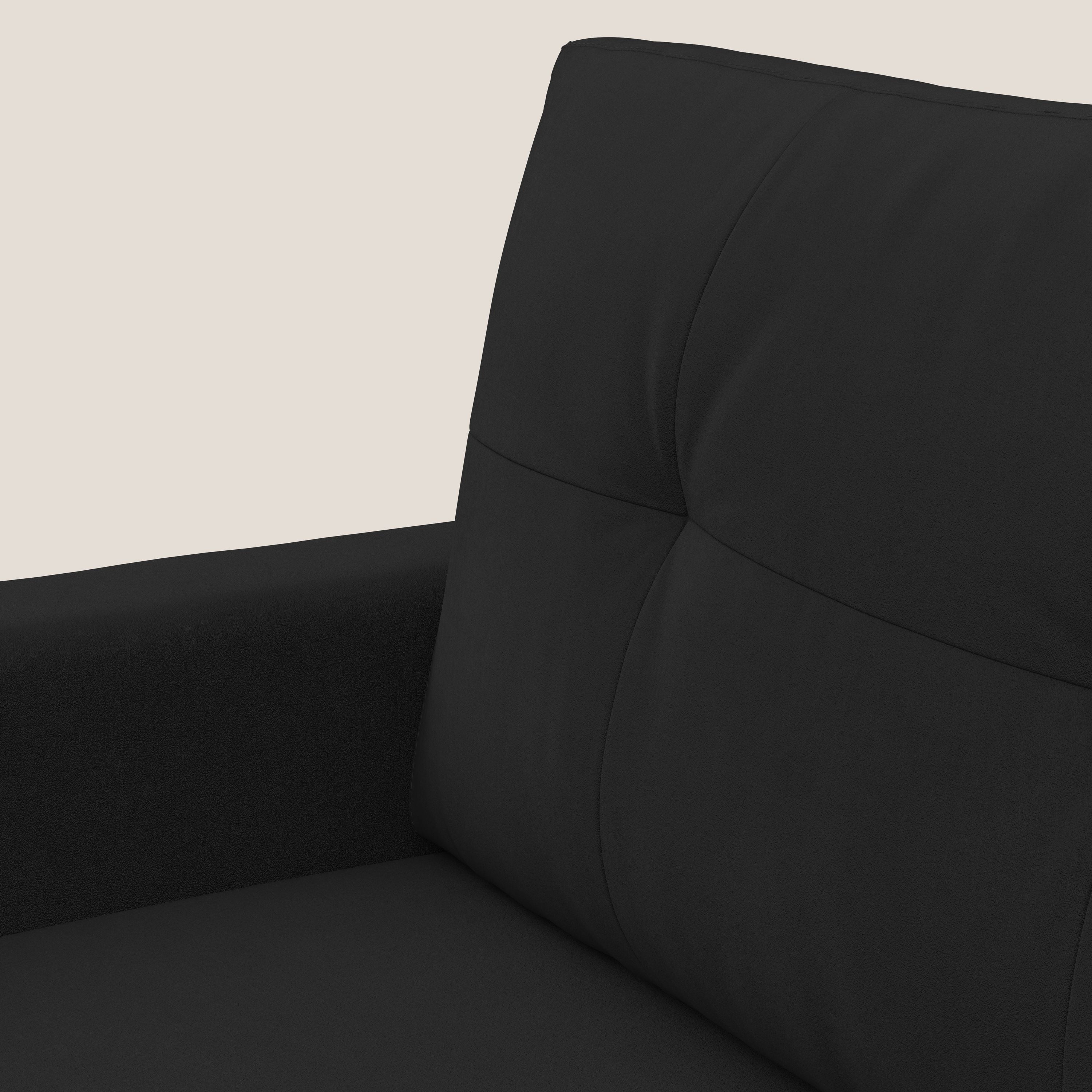 Megan poltrona letto in microfibra smacchiabile T11 nero - divani.store