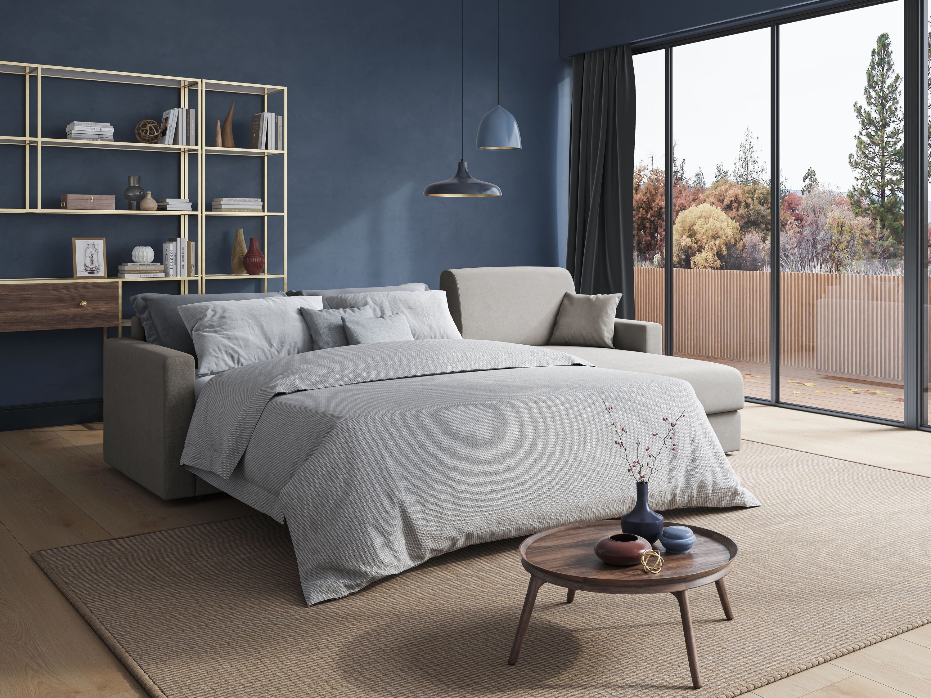 Chris Divano letto in microfibra smacchiabile T11 panna - divani.store