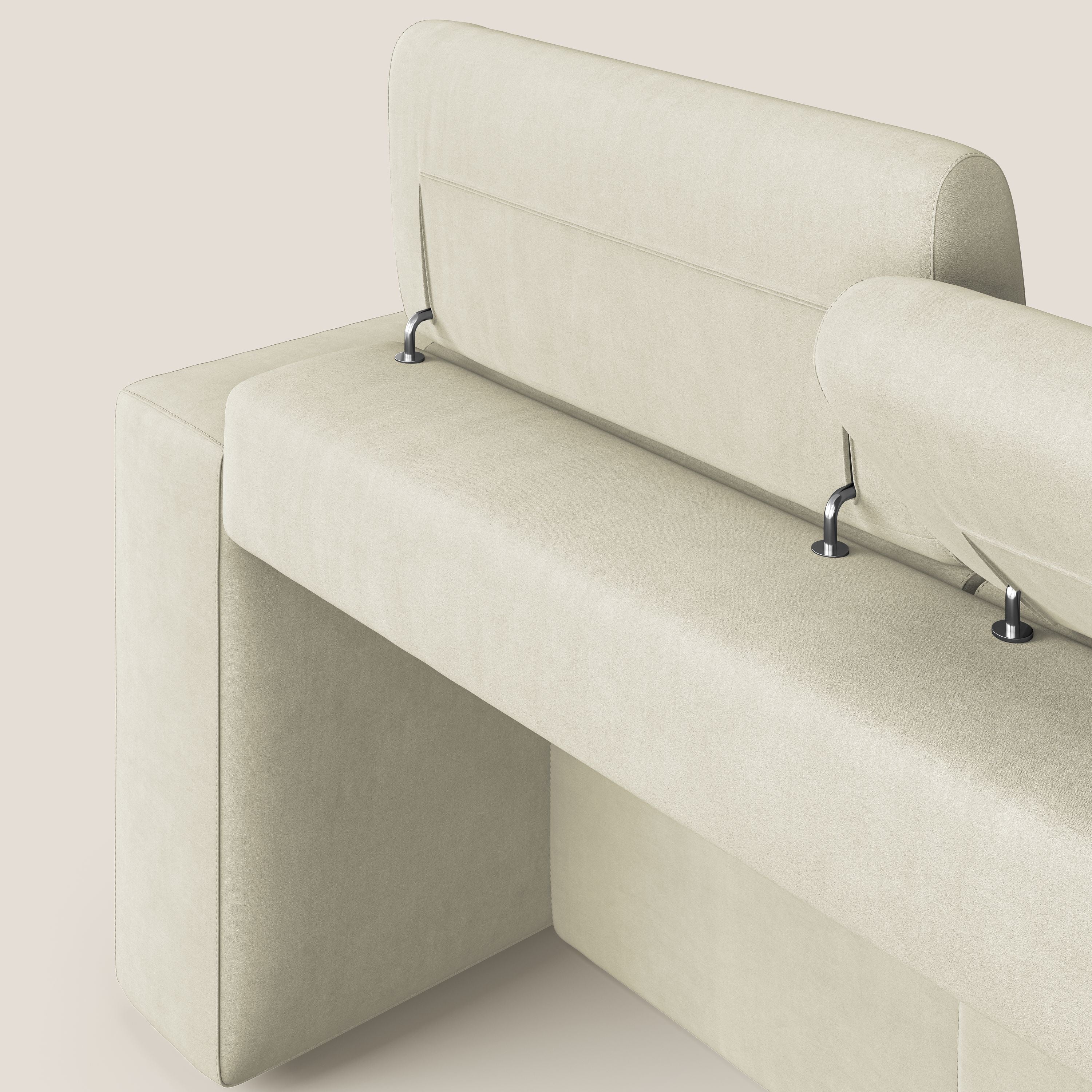 Orwell divano con 3 sedute estraibili in microfibra smacchiabile T11 panna - divani.store