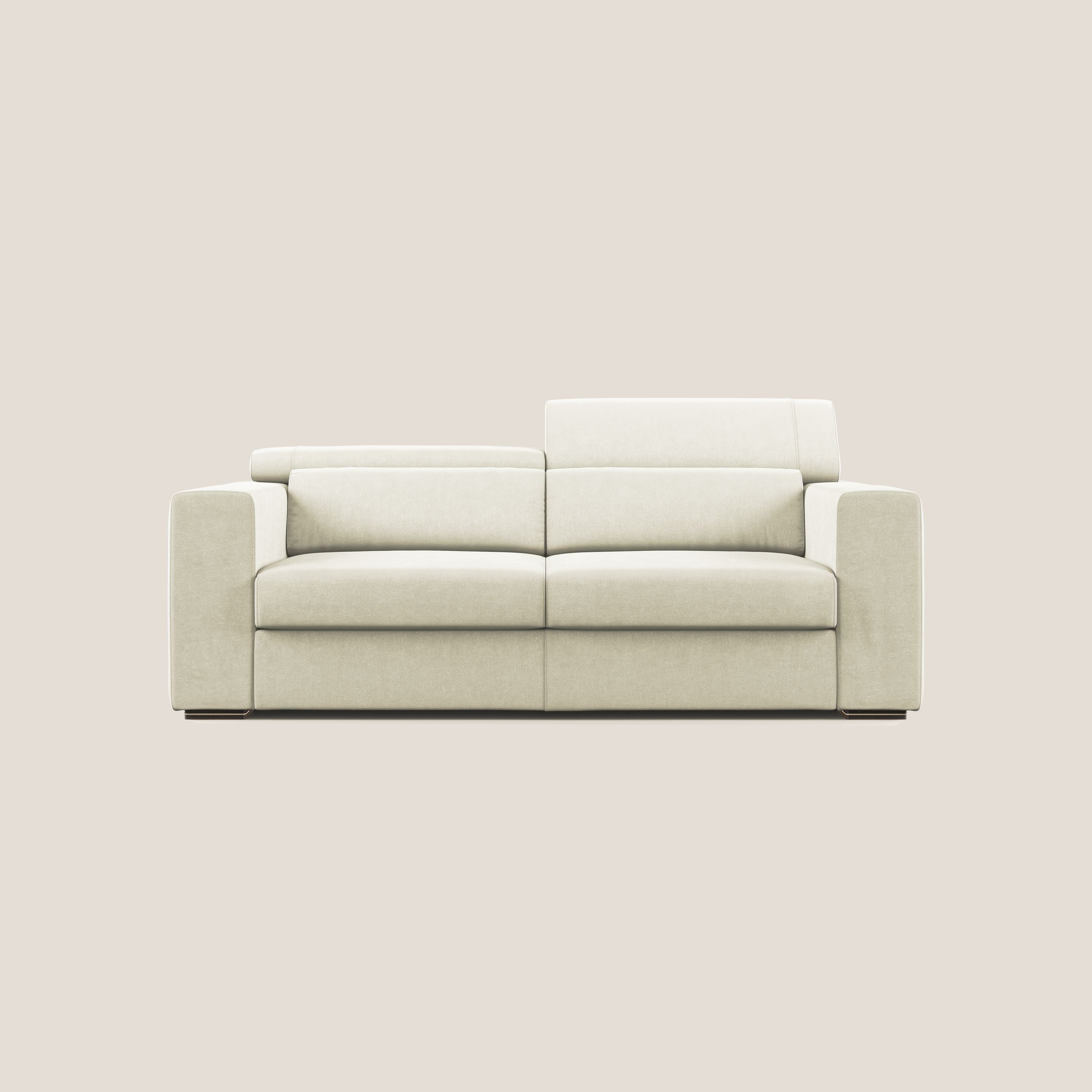 Vegas divano con poggiatesta reclinabili in microfibra smacchiabile T11 panna - divani.store