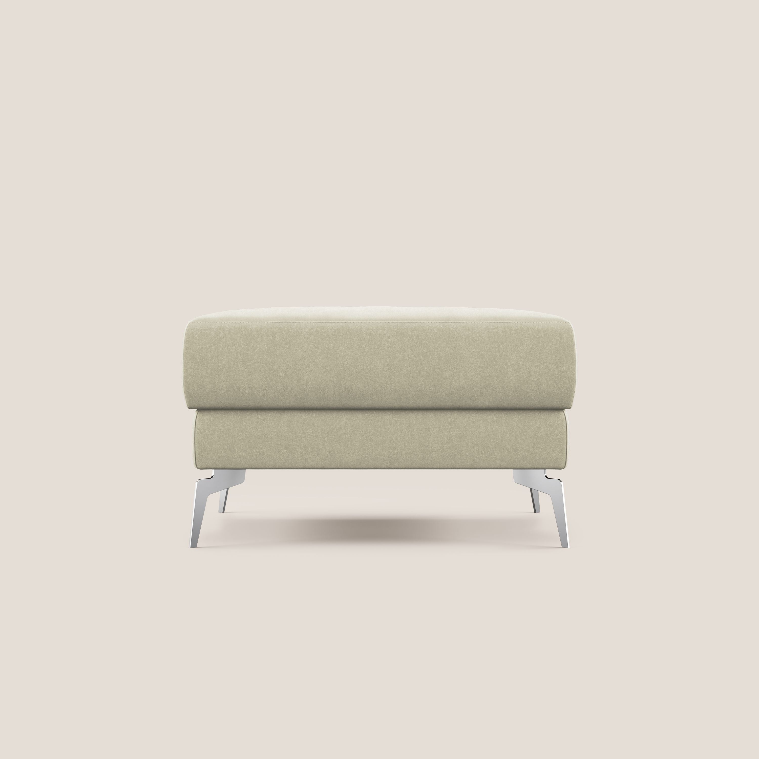 Star Pouf con piedini alti in microfibra impermeabile T11 panna - divani.store