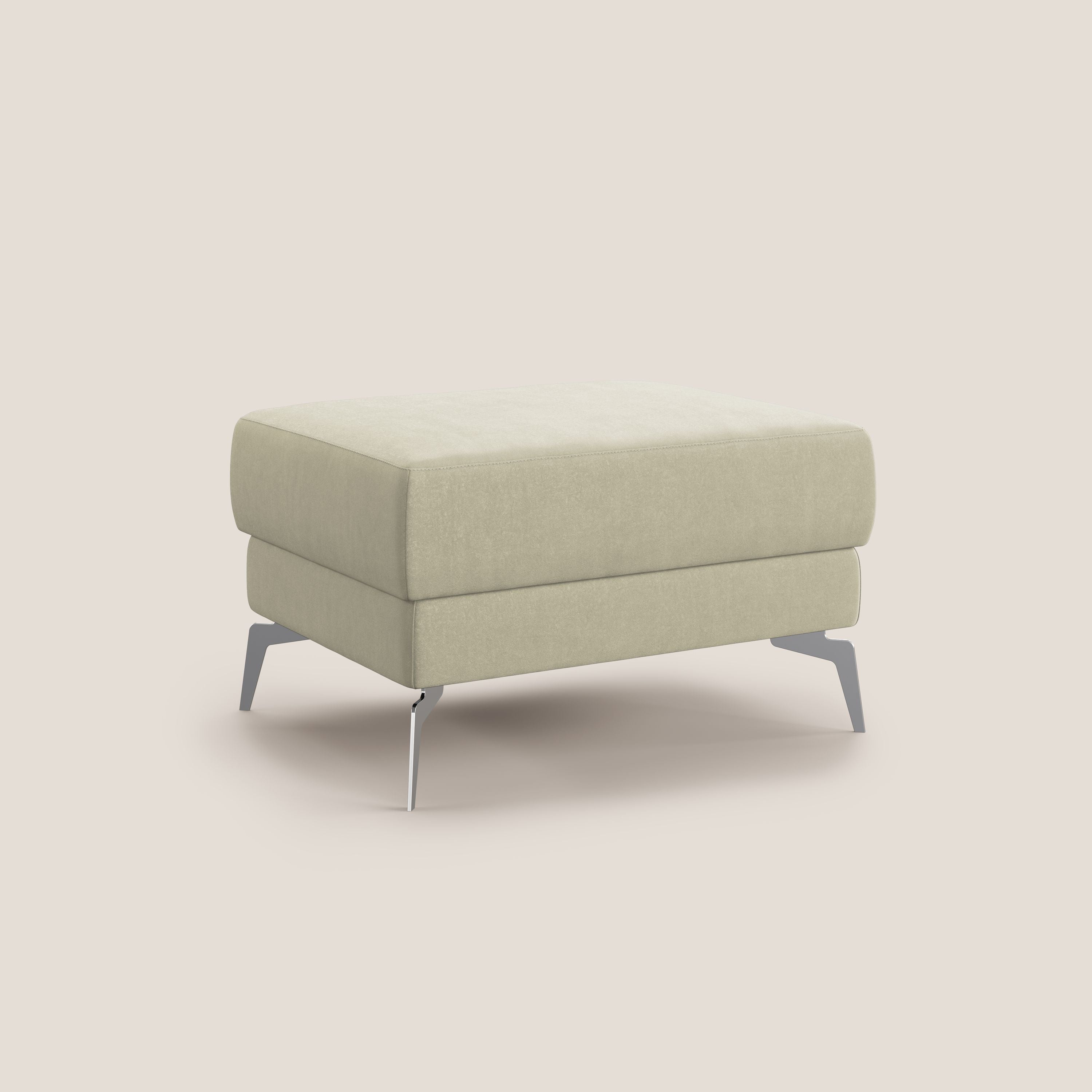 Star Pouf con piedini alti in microfibra impermeabile T11 panna - divani.store