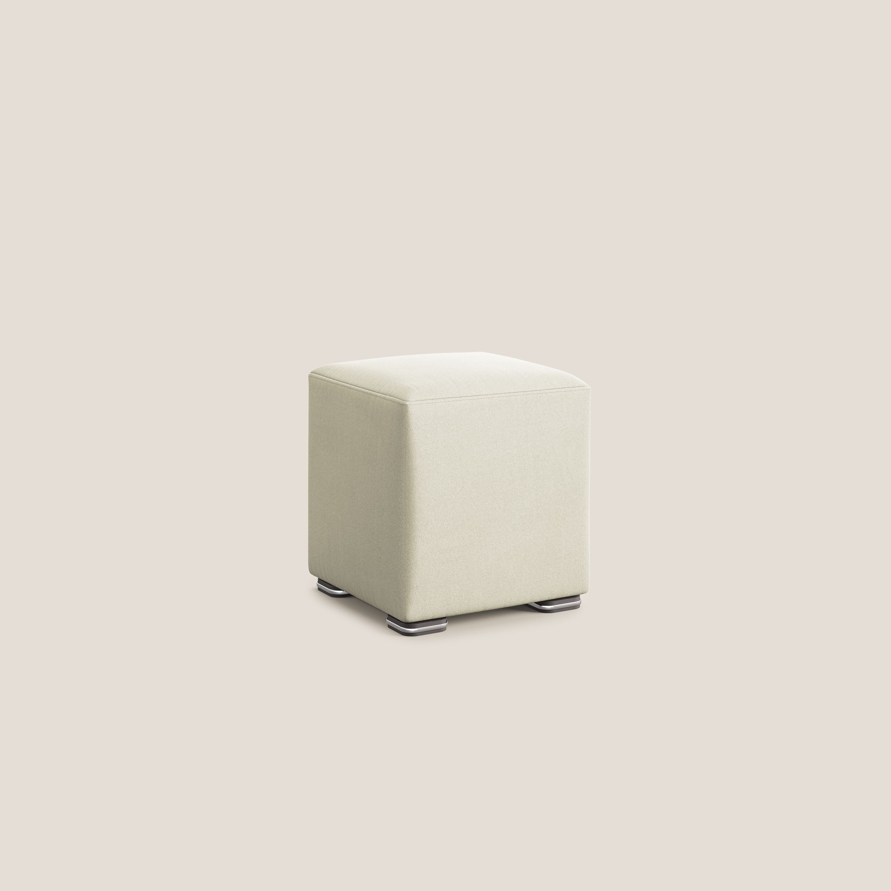 Cube pouf in microfibra smacchiabile T11 panna - divani.store