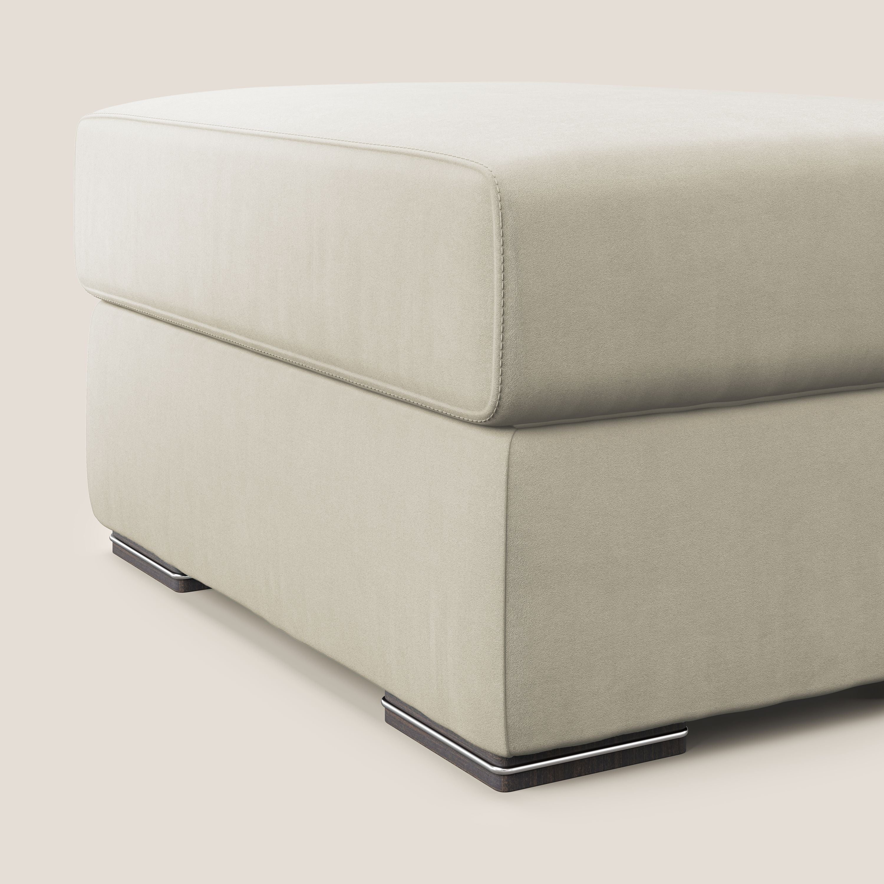 Sun pouf apribile contenitore in microfibra smacchiabile T11 panna - divani.store