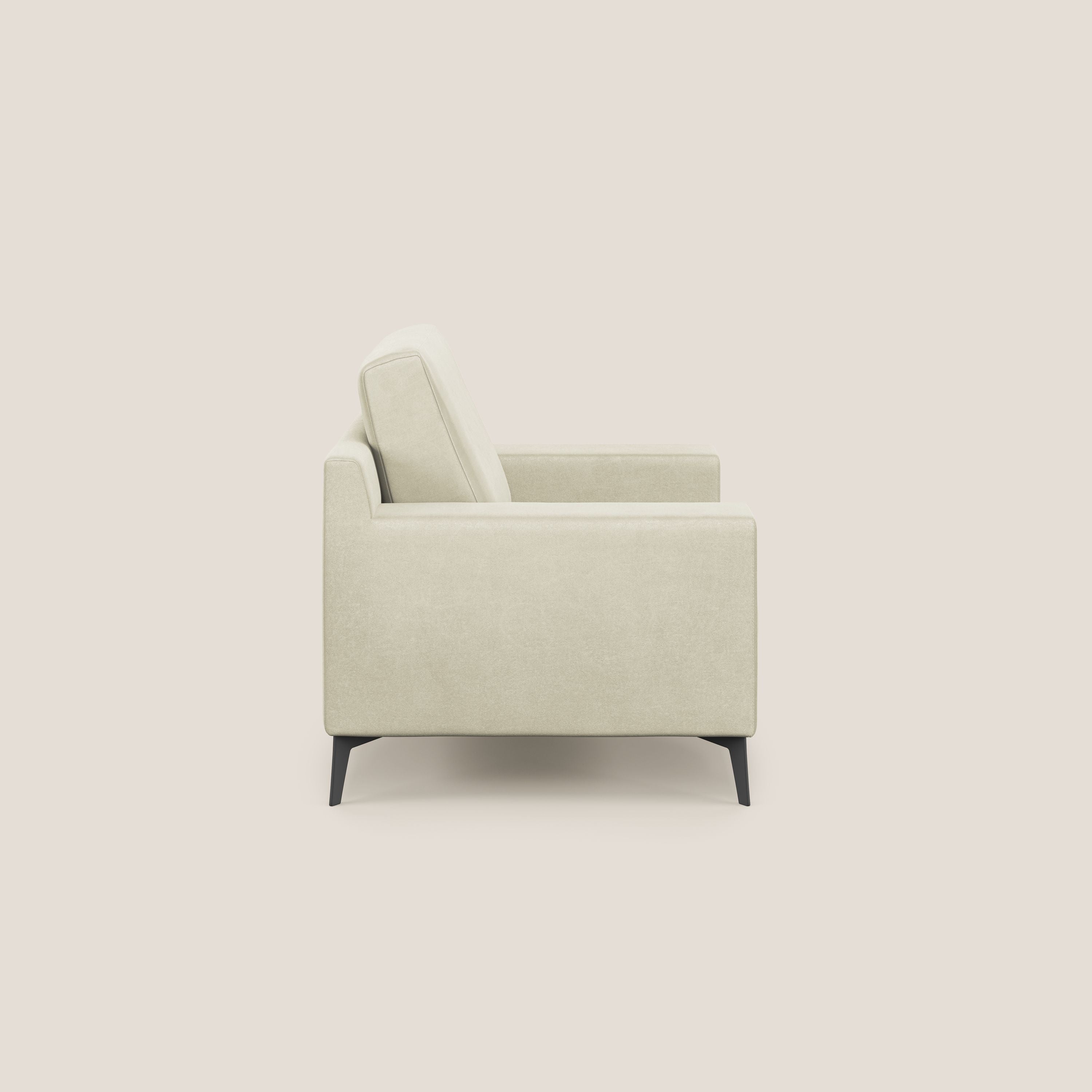 Prestige poltroncina moderna in microfibra smacchiabile T11 panna - divani.store