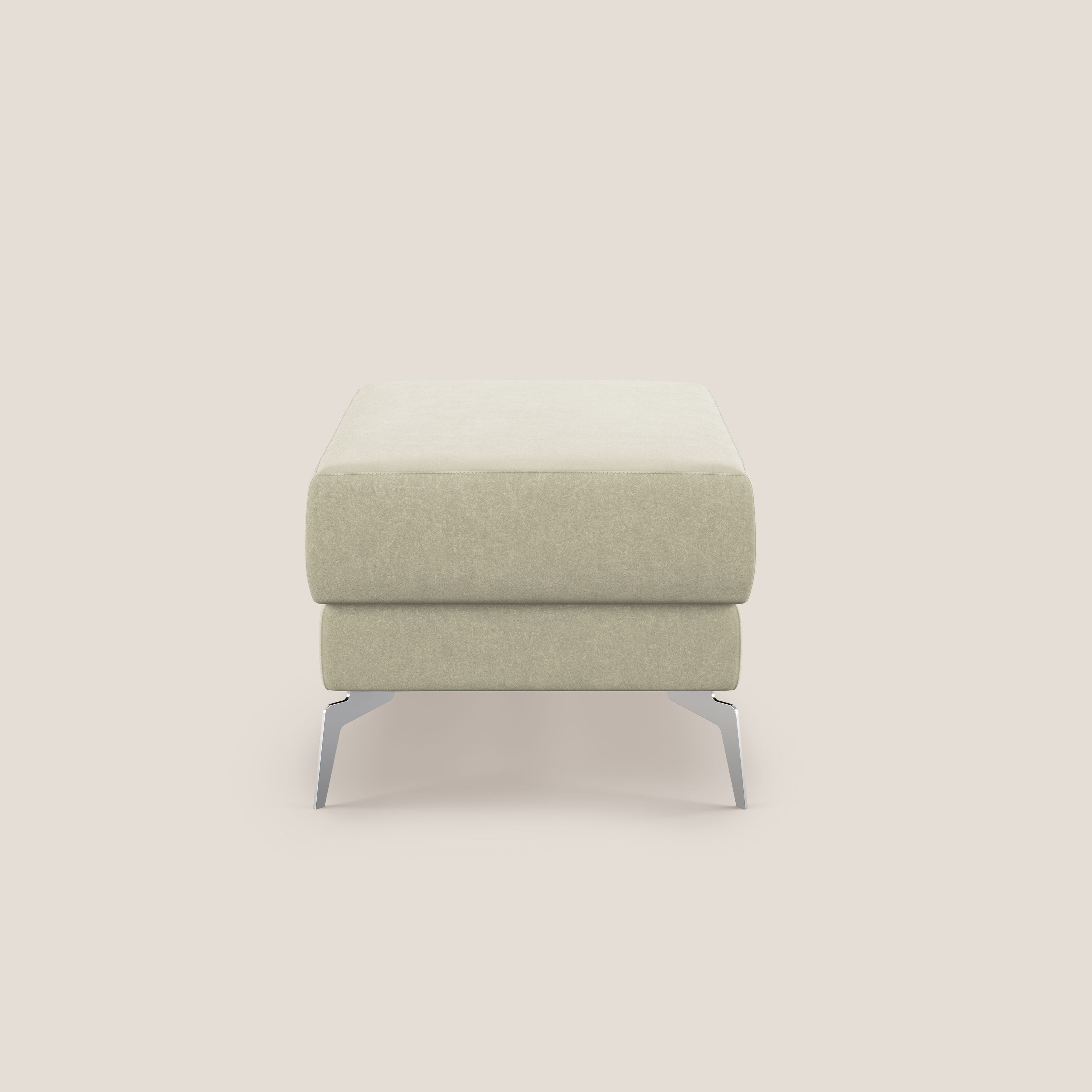 Star Pouf con piedini alti in microfibra impermeabile T11 panna - divani.store