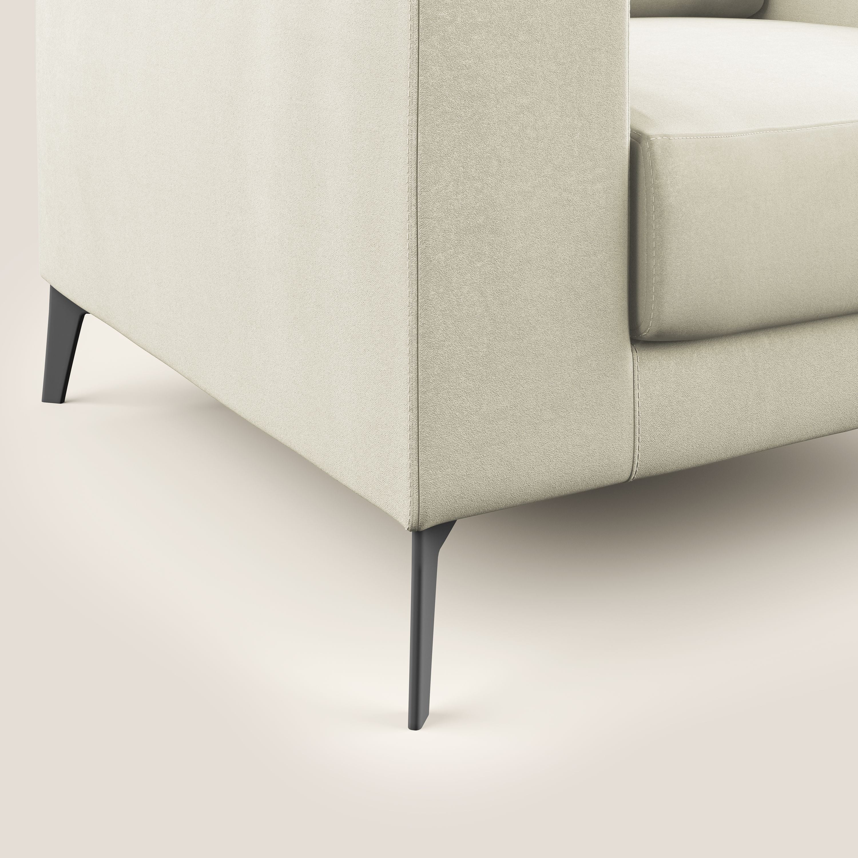 Prestige poltroncina moderna in microfibra smacchiabile T11 panna - divani.store