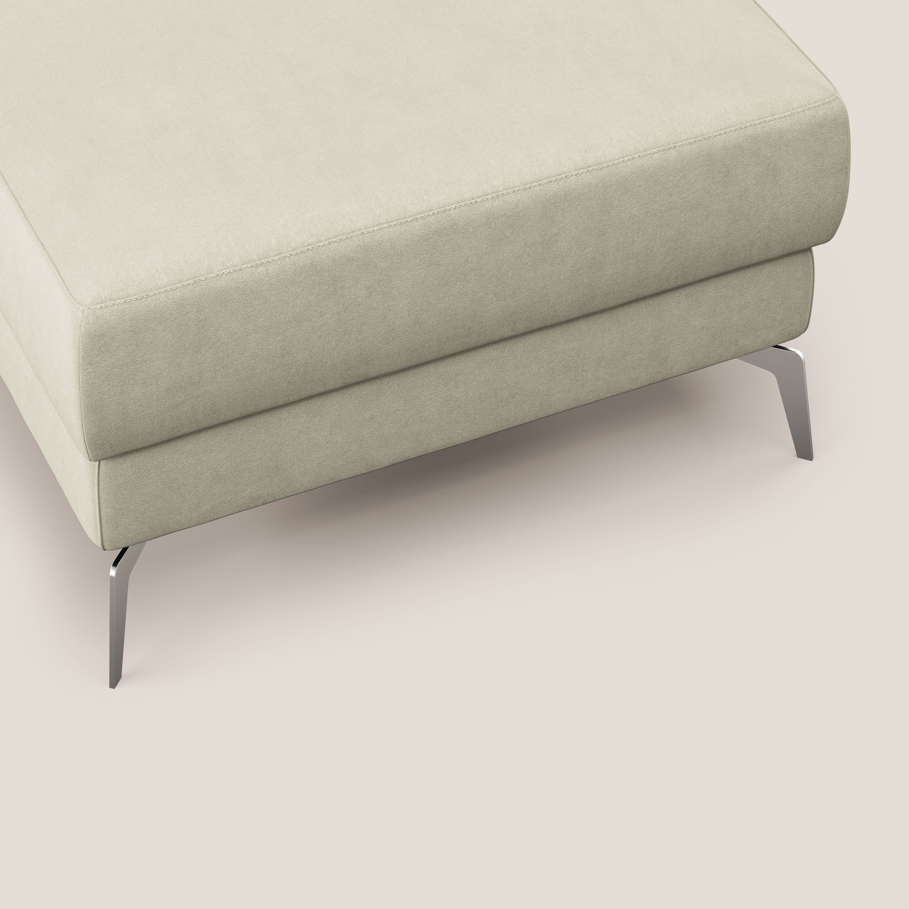 Star Pouf con piedini alti in microfibra impermeabile T11 panna - divani.store