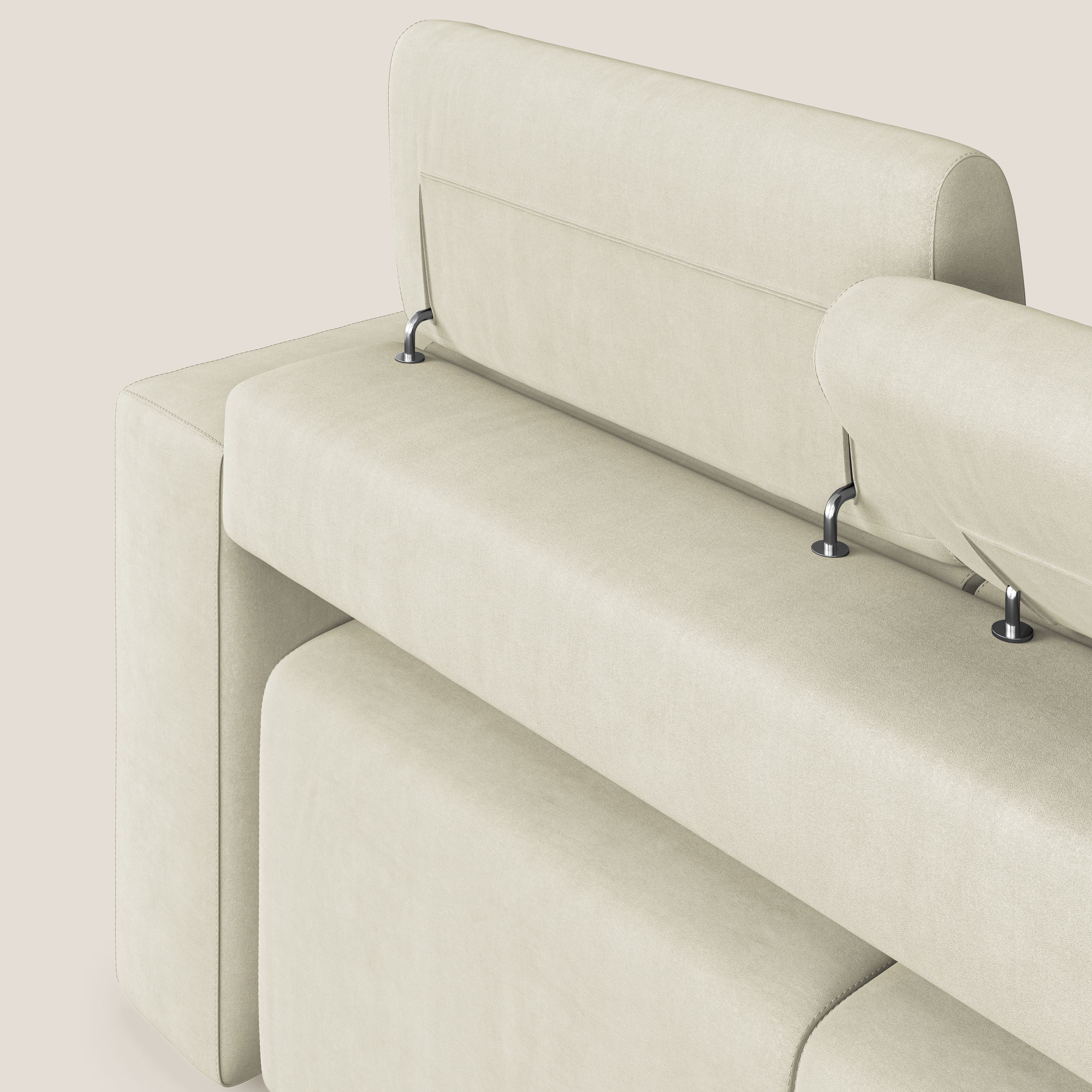 Orwell divano con 3 sedute estraibili in microfibra smacchiabile T11 panna - divani.store