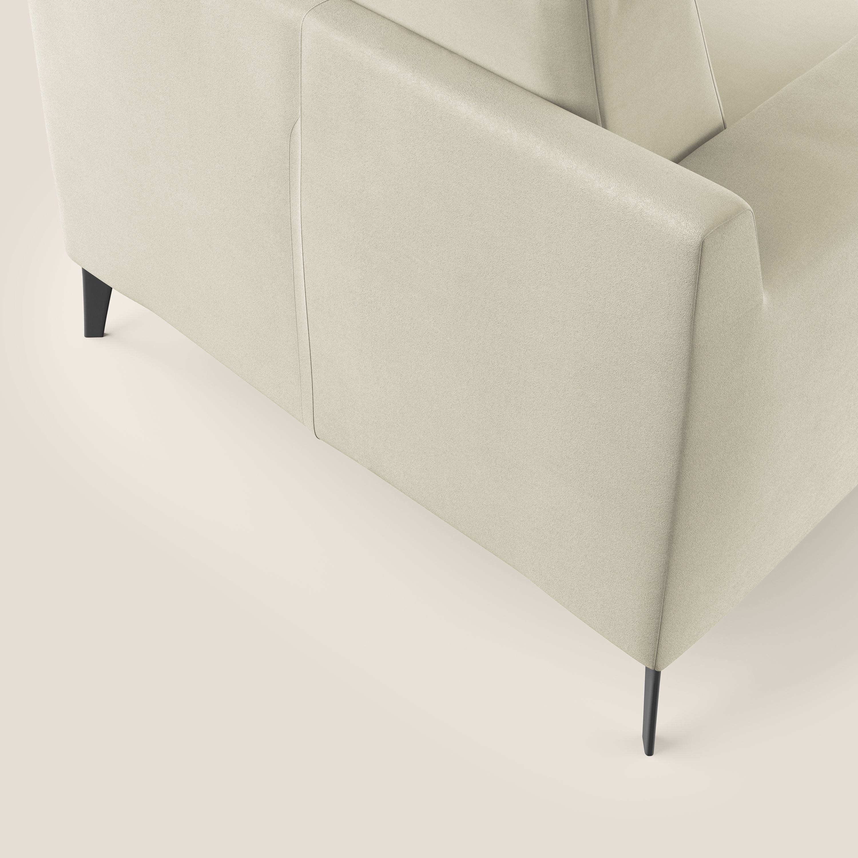 Prestige poltroncina moderna in microfibra smacchiabile T11 panna - divani.store