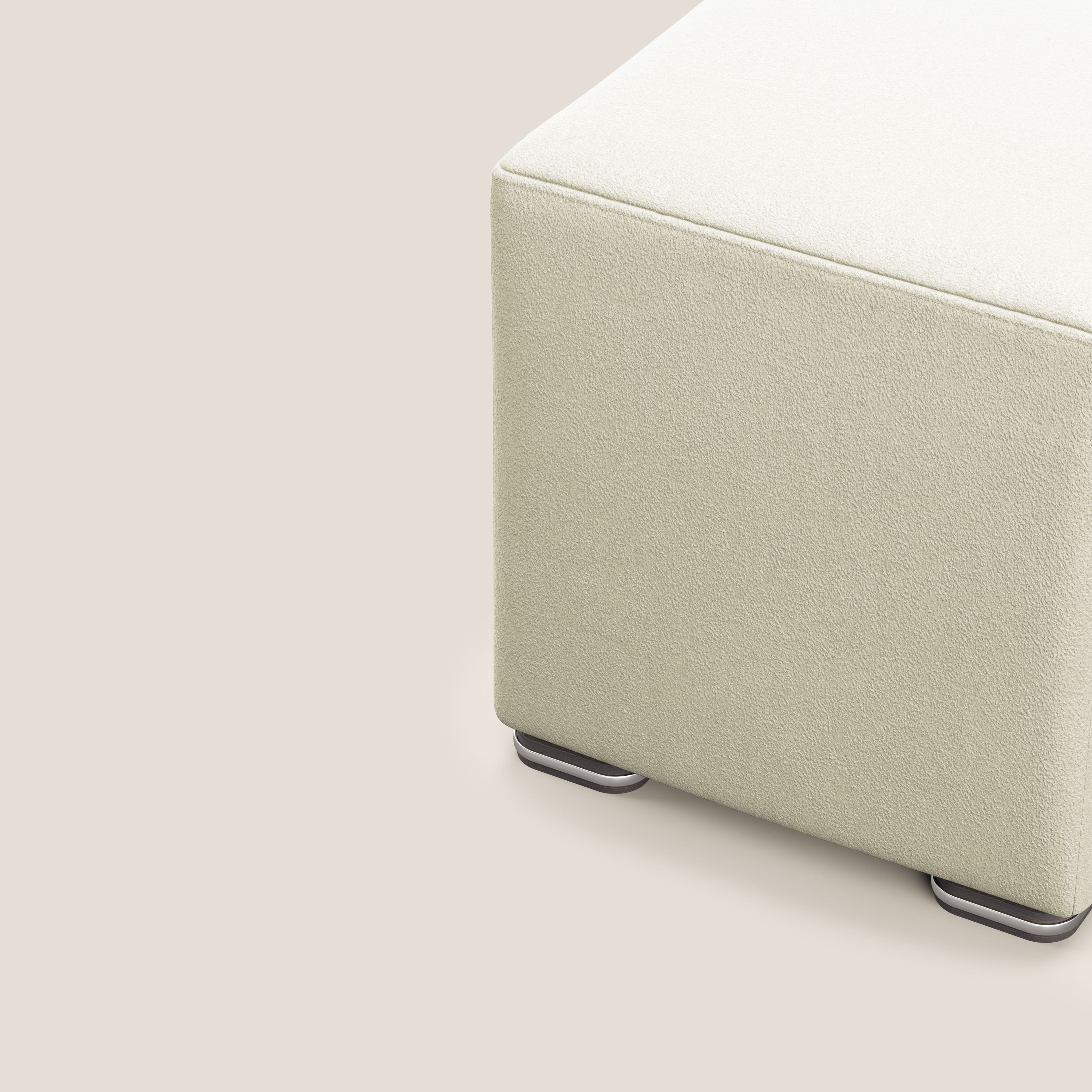 Cube pouf in microfibra smacchiabile T11 panna - divani.store