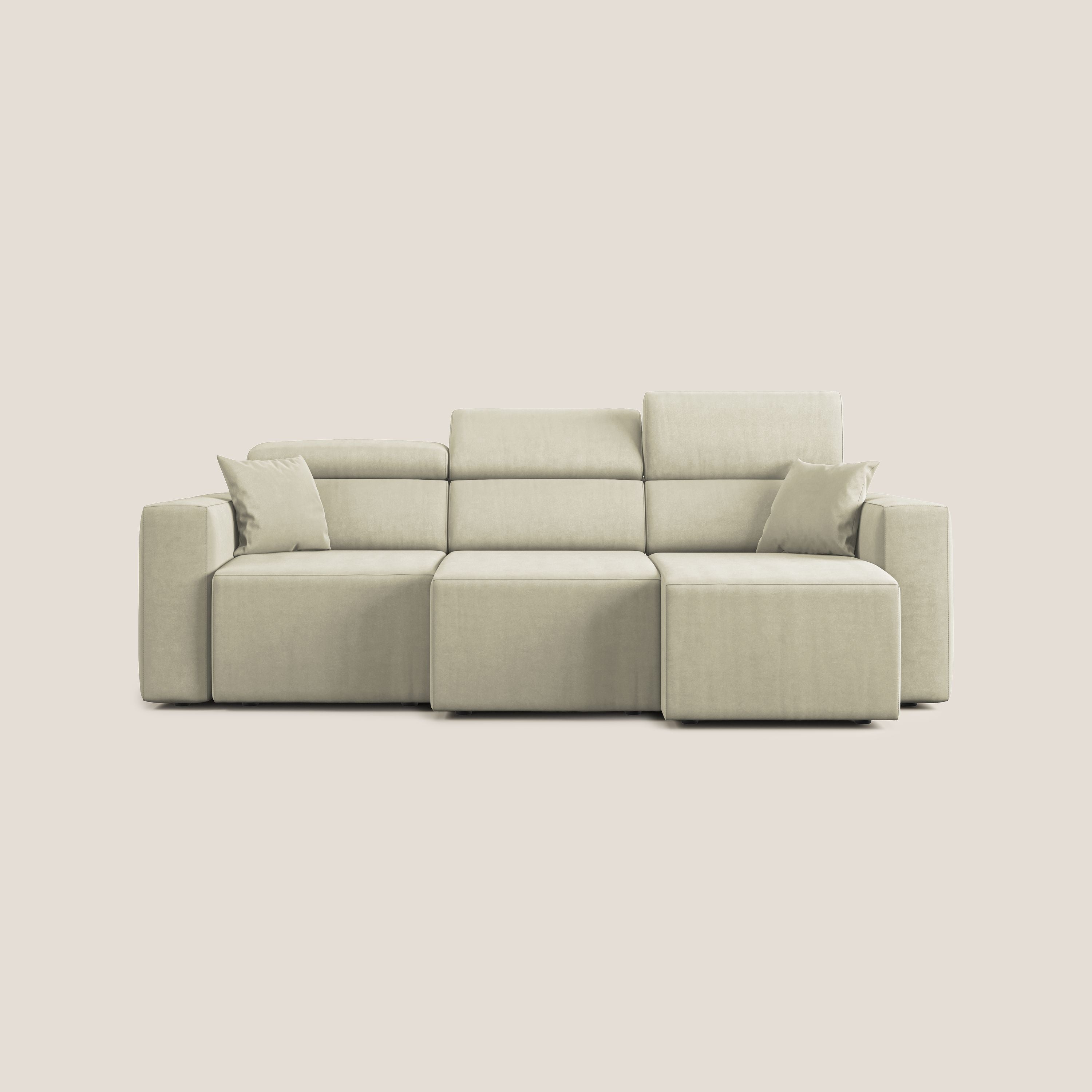 Orwell divano con 3 sedute estraibili in microfibra smacchiabile T11 panna - divani.store