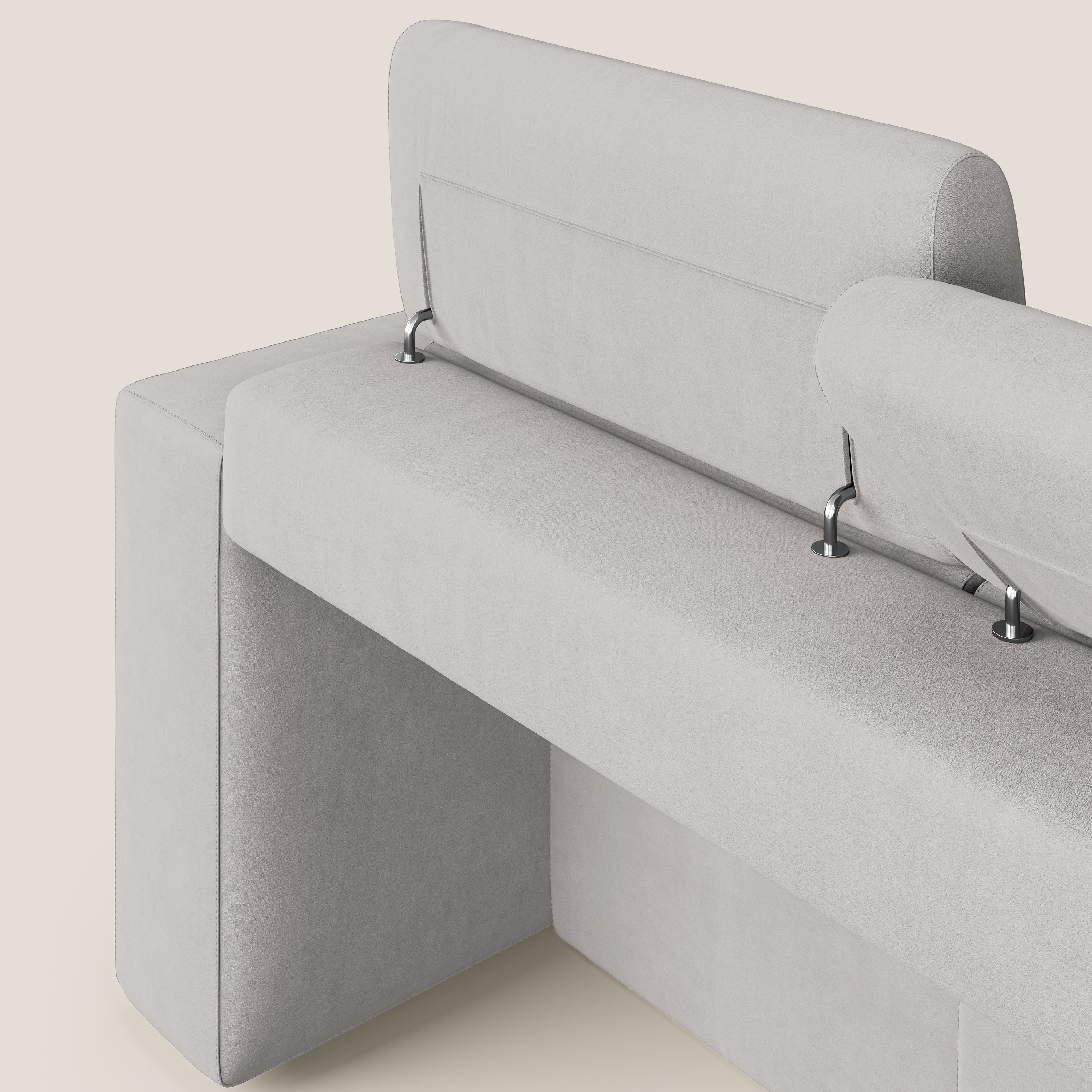 Orwell divano con 3 sedute estraibili in microfibra smacchiabile T11 grigio chiaro - divani.store