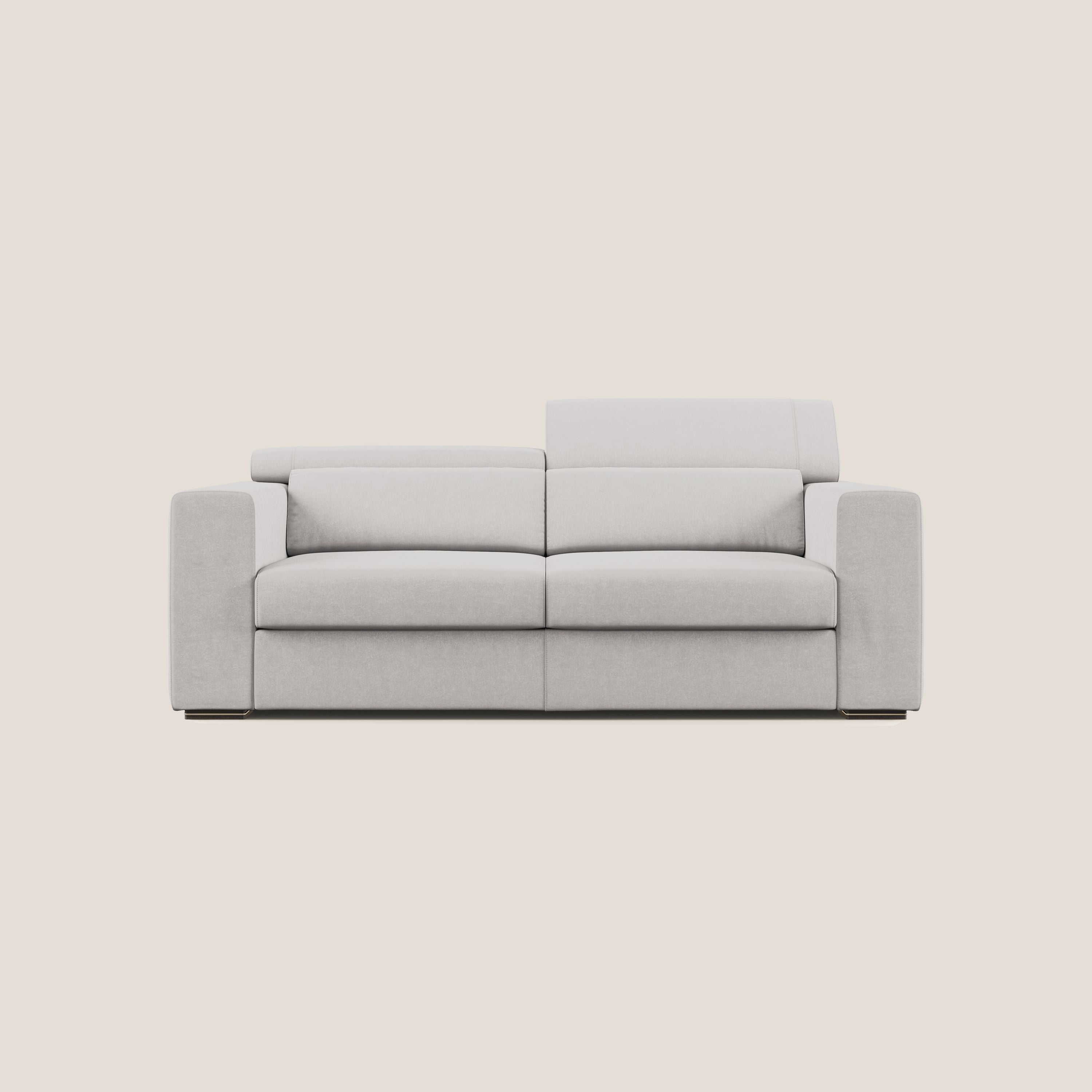 Vegas divano con poggiatesta reclinabili in microfibra smacchiabile T11 grigio chiaro - divani.store