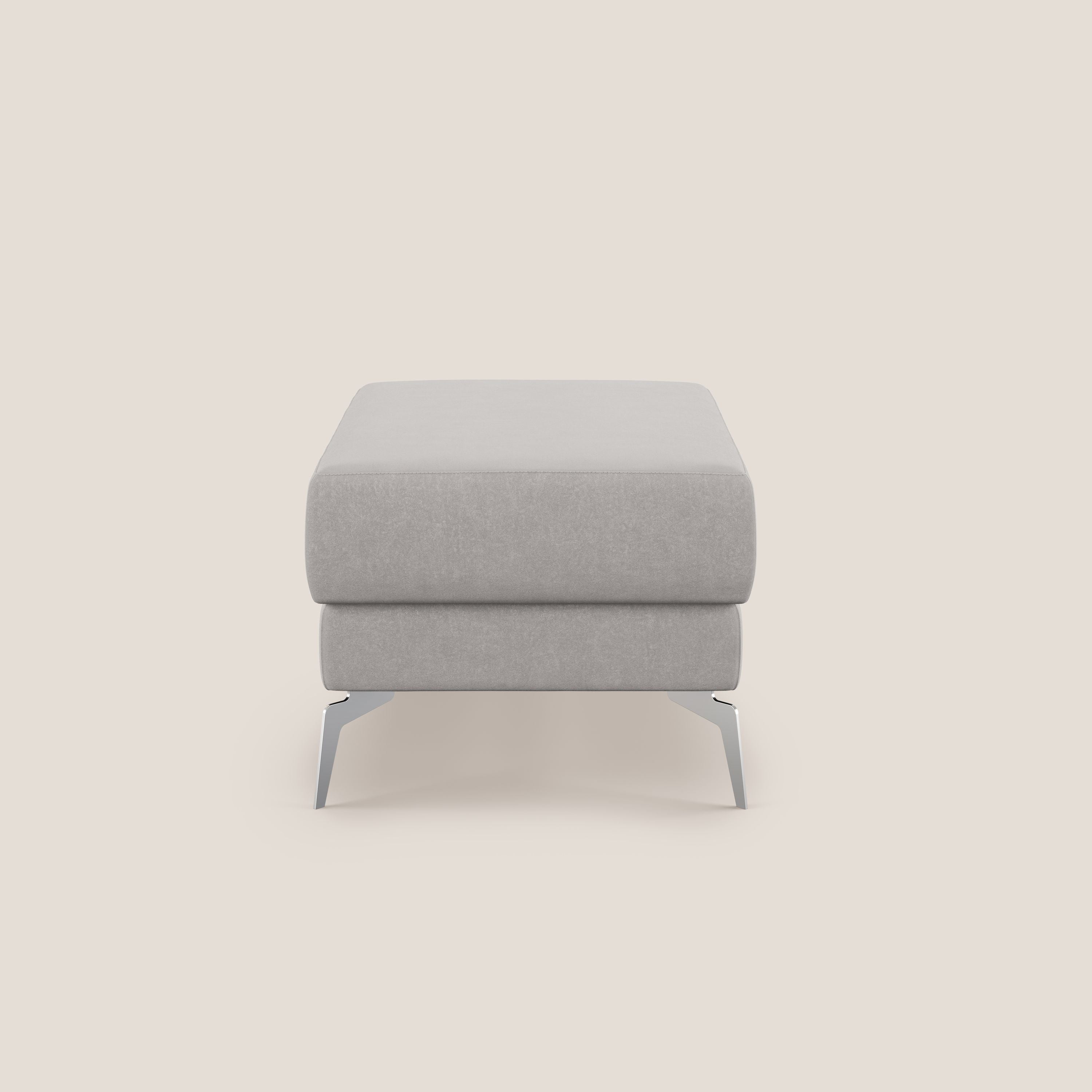 Star Pouf con piedini alti in microfibra impermeabile T11 grigio chiaro - divani.store