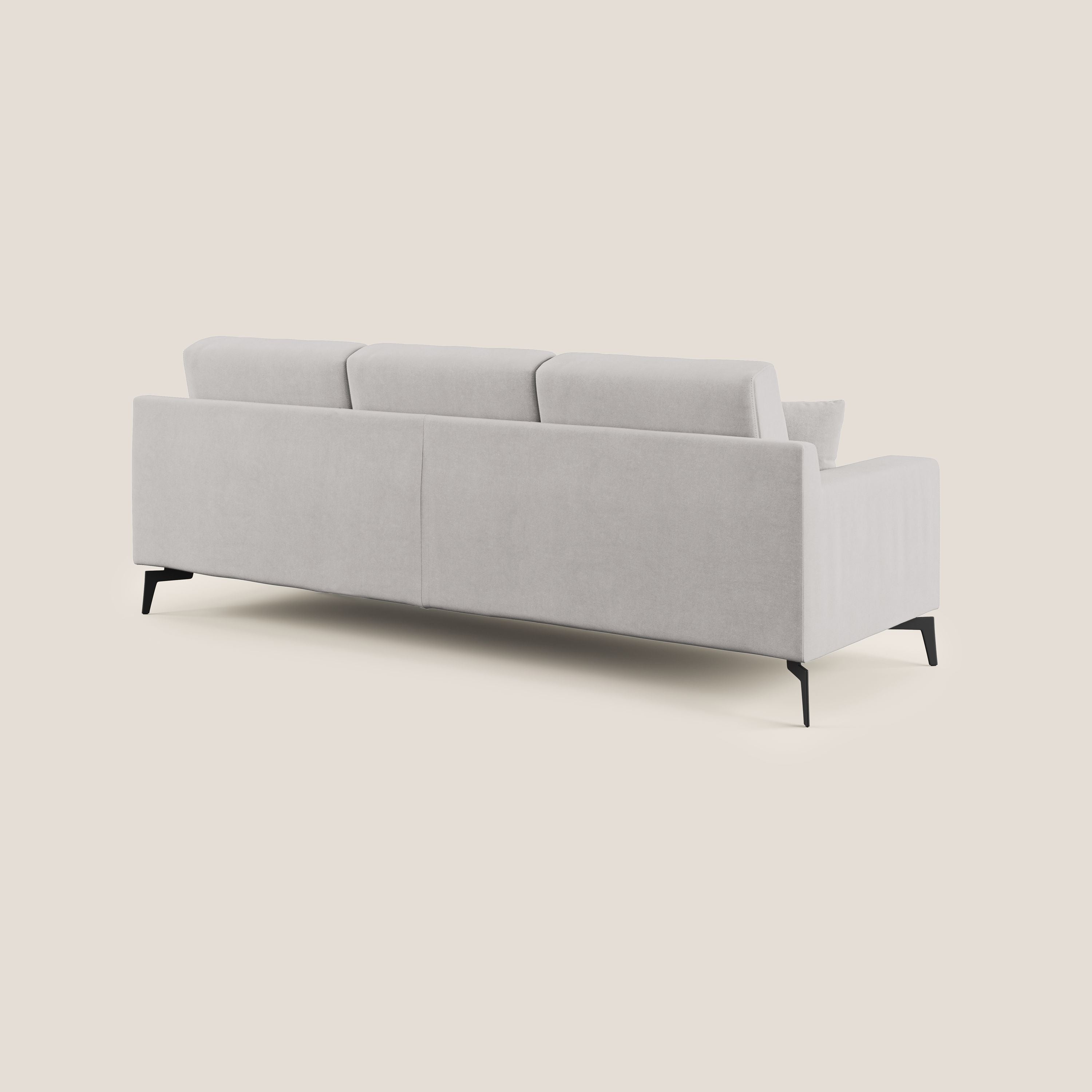 Prestige divano angolare reversibile in microfibra smacchiabile T11 grigio chiaro - divani.store