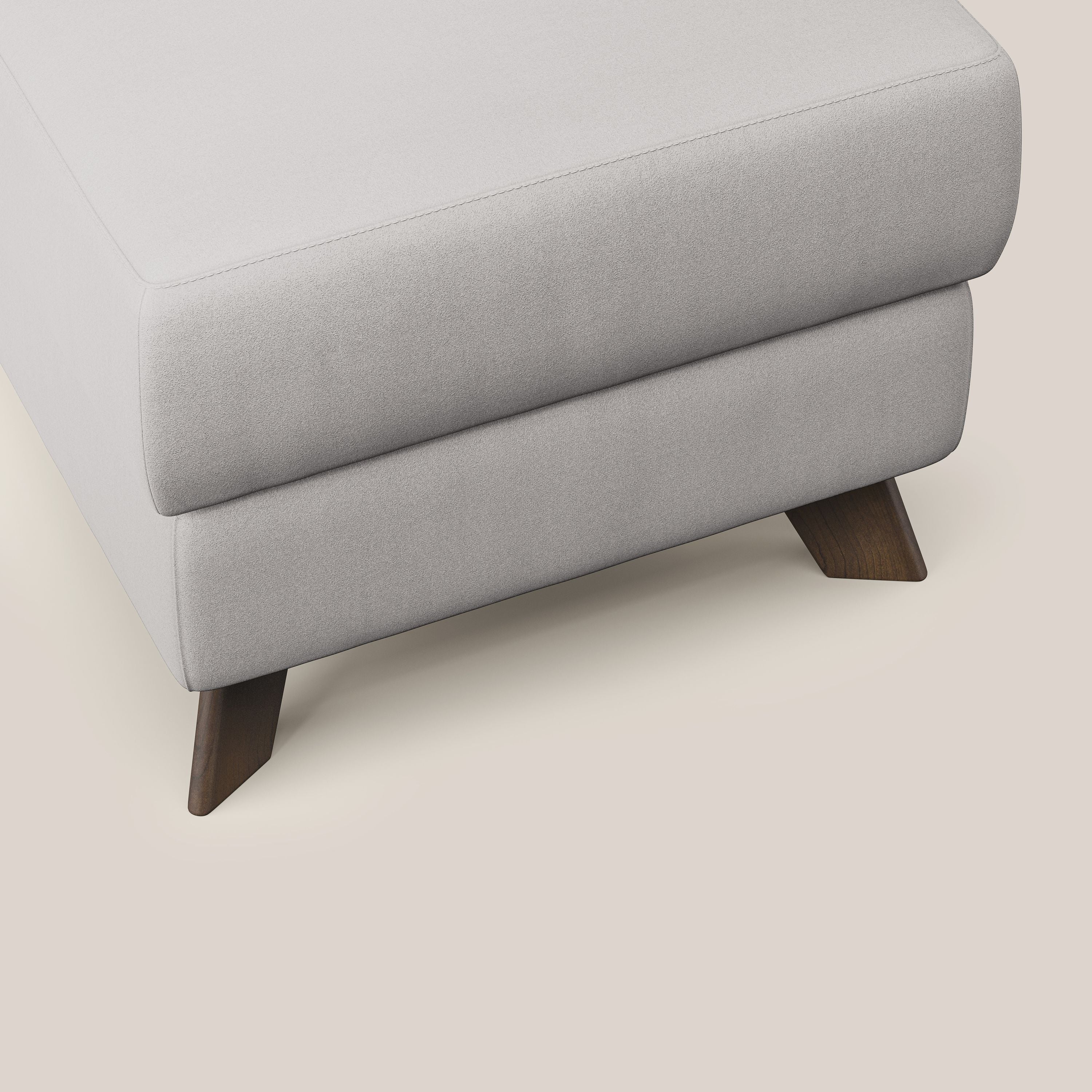 Moon Pouf contenitore e piedini alti in microfibra impermeabile T11 grigio chiaro - divani.store