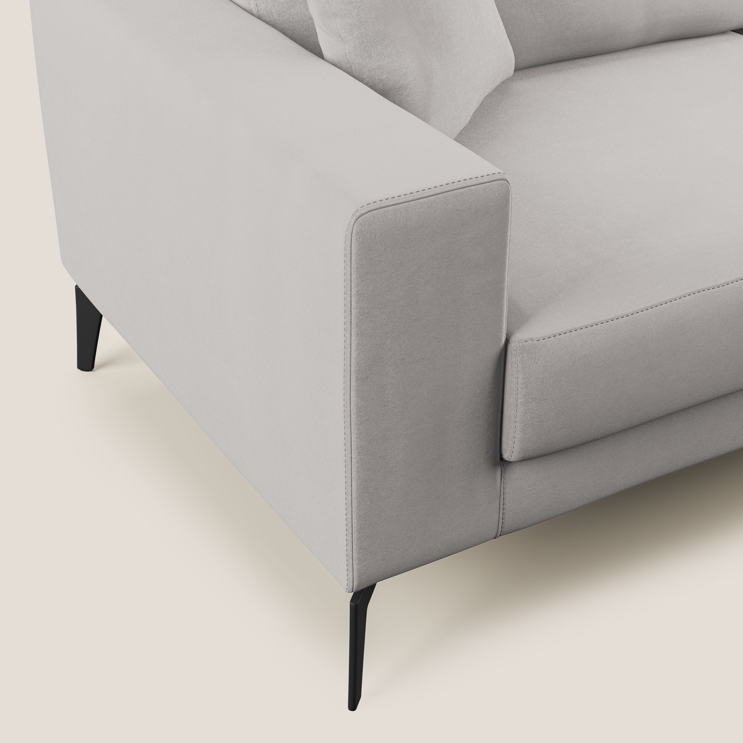 Prestige divano moderno in microfibra smacchiabile T11 grigio chiaro - divani.store