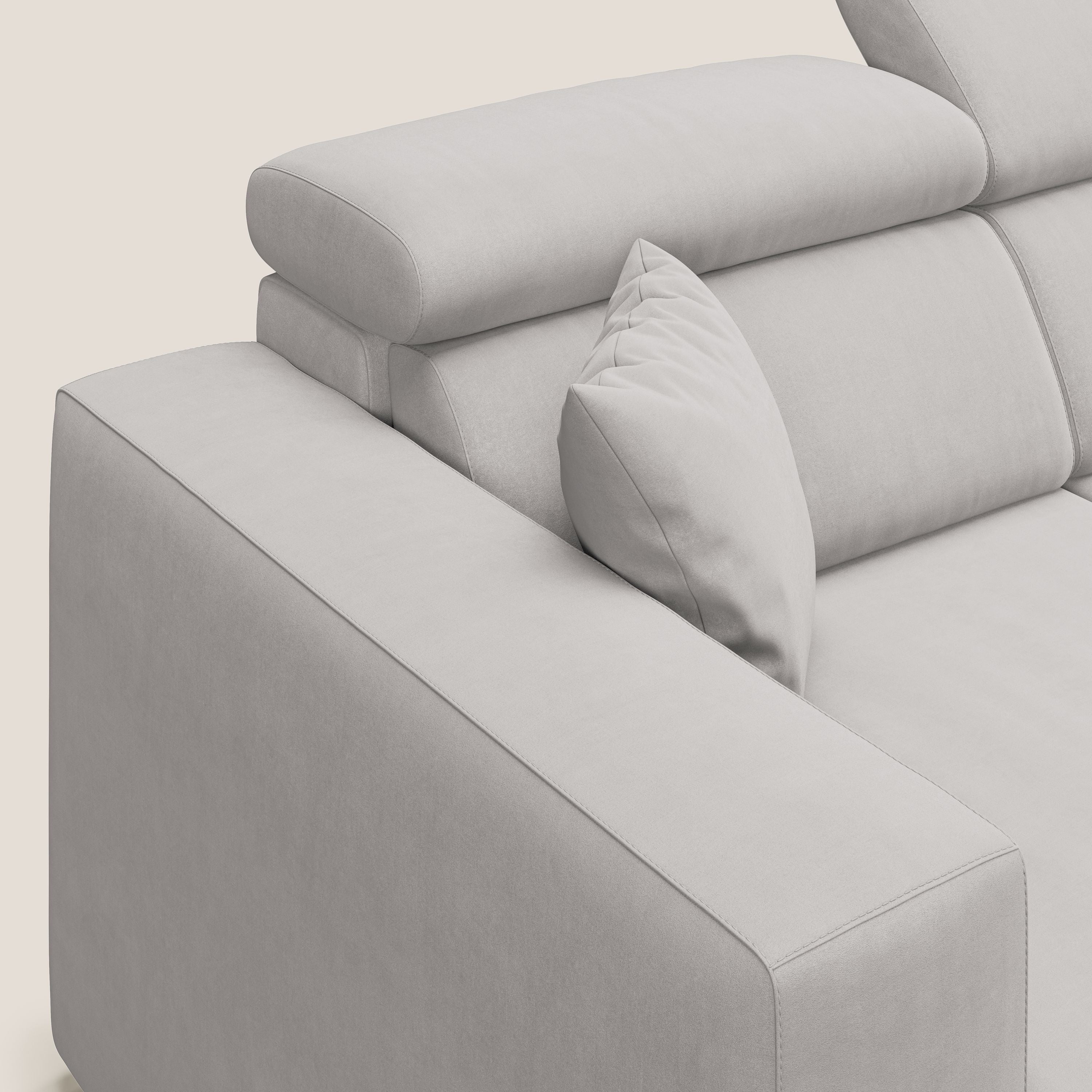 Orwell divano con 3 sedute estraibili in microfibra smacchiabile T11 grigio chiaro - divani.store