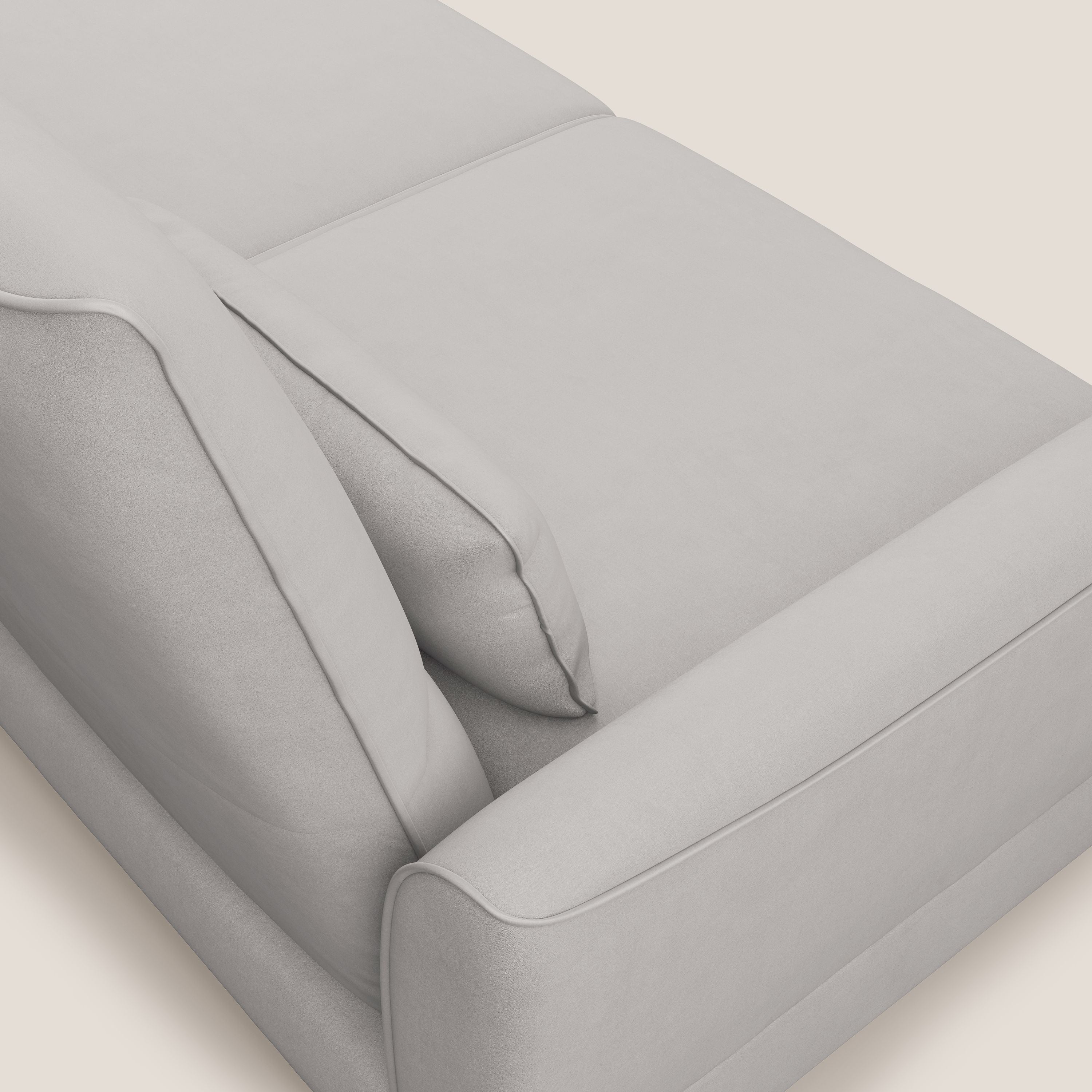 Tommy Divano angolare con relax e schienali traslanti in microfibra smacchiabile T11 grigio chiaro - divani.store