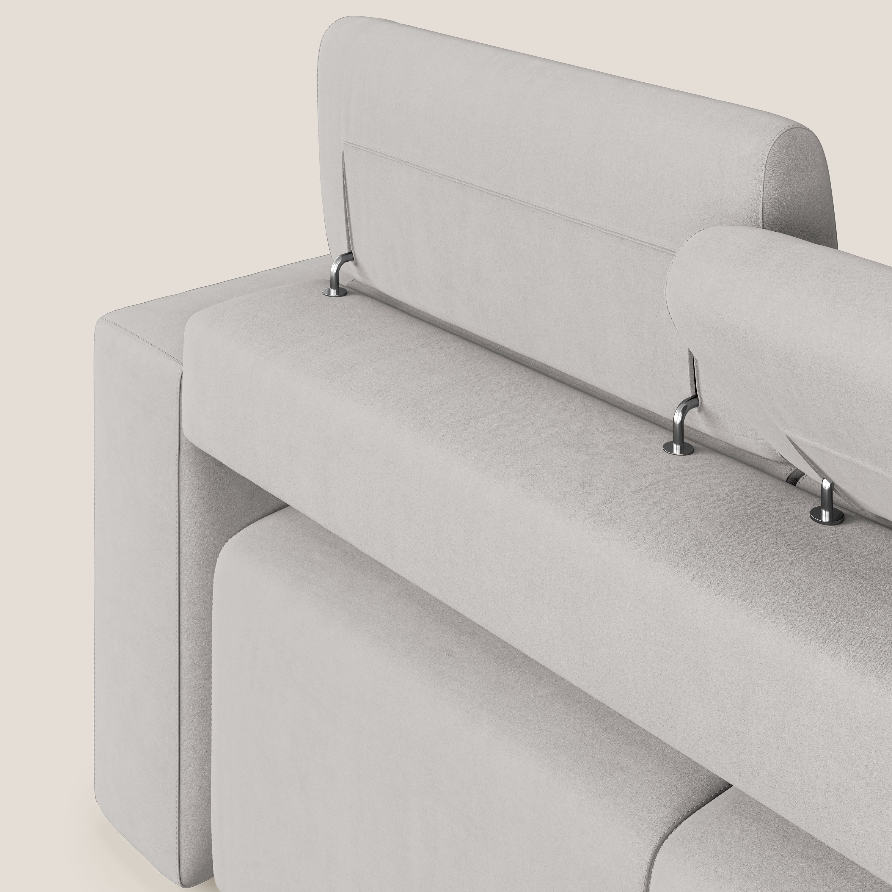 Orwell divano con 3 sedute estraibili in microfibra smacchiabile T11 grigio chiaro - divani.store