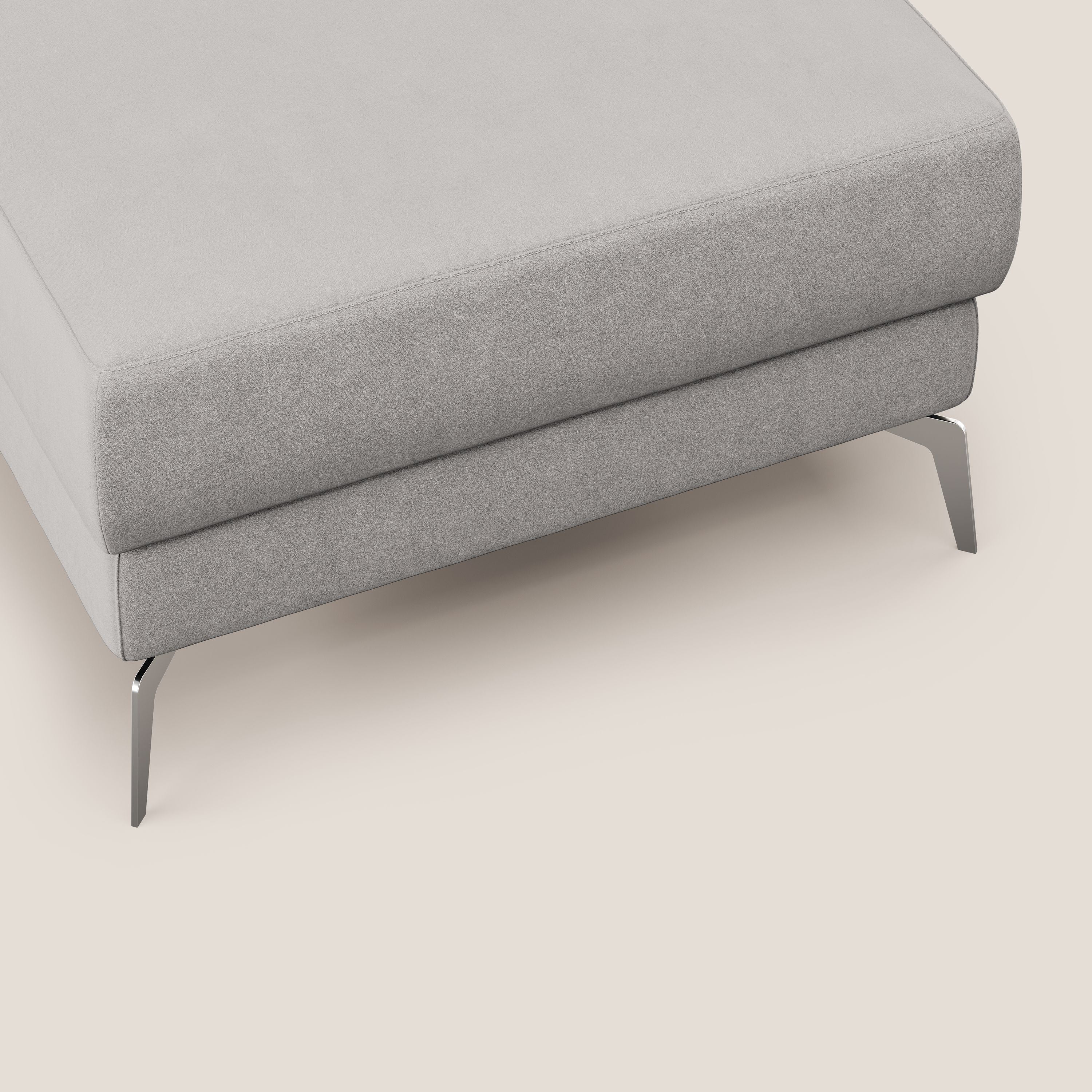 Star Pouf con piedini alti in microfibra impermeabile T11 grigio chiaro - divani.store