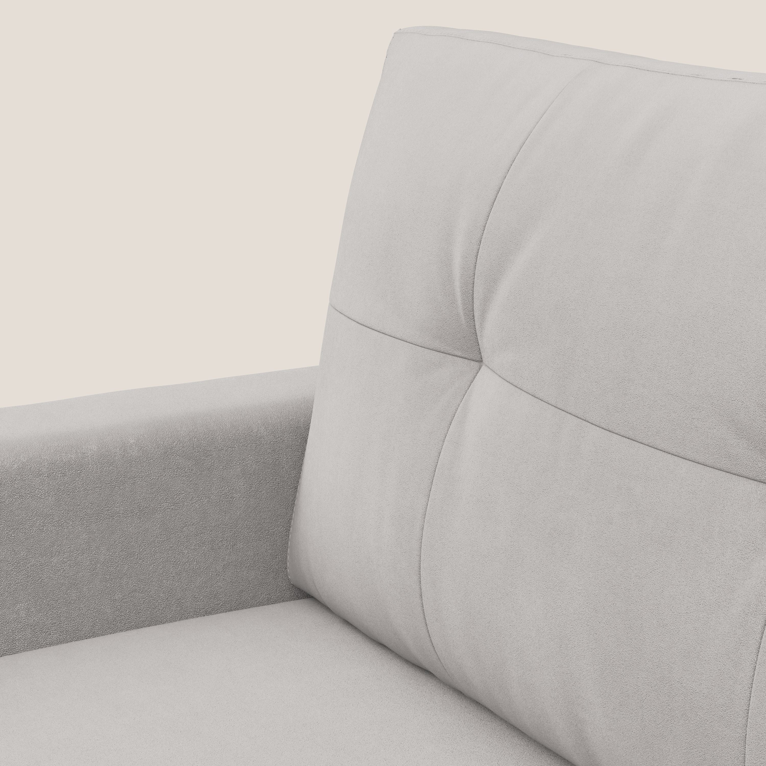 Megan poltrona letto in microfibra smacchiabile T11 grigio chiaro - divani.store