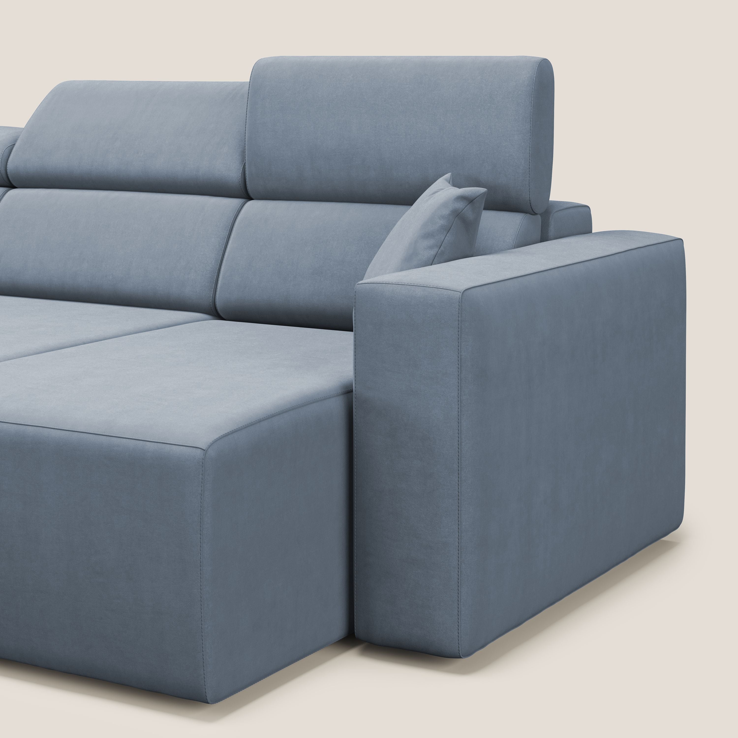 Orwell divano con 3 sedute estraibili in microfibra smacchiabile T11 carta da zucchero - divani.store