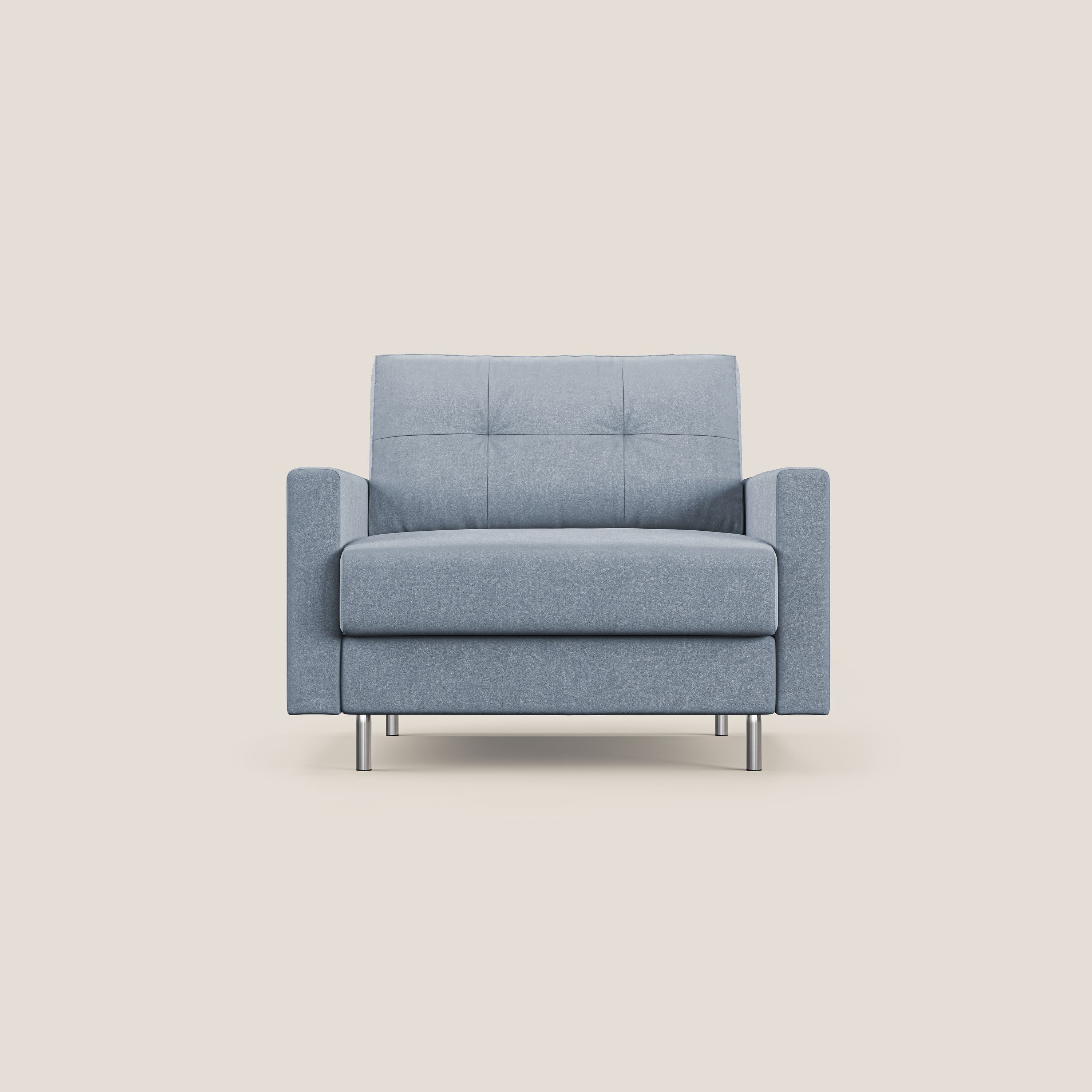 Megan poltrona letto in microfibra smacchiabile T11 carta da zucchero - divani.store