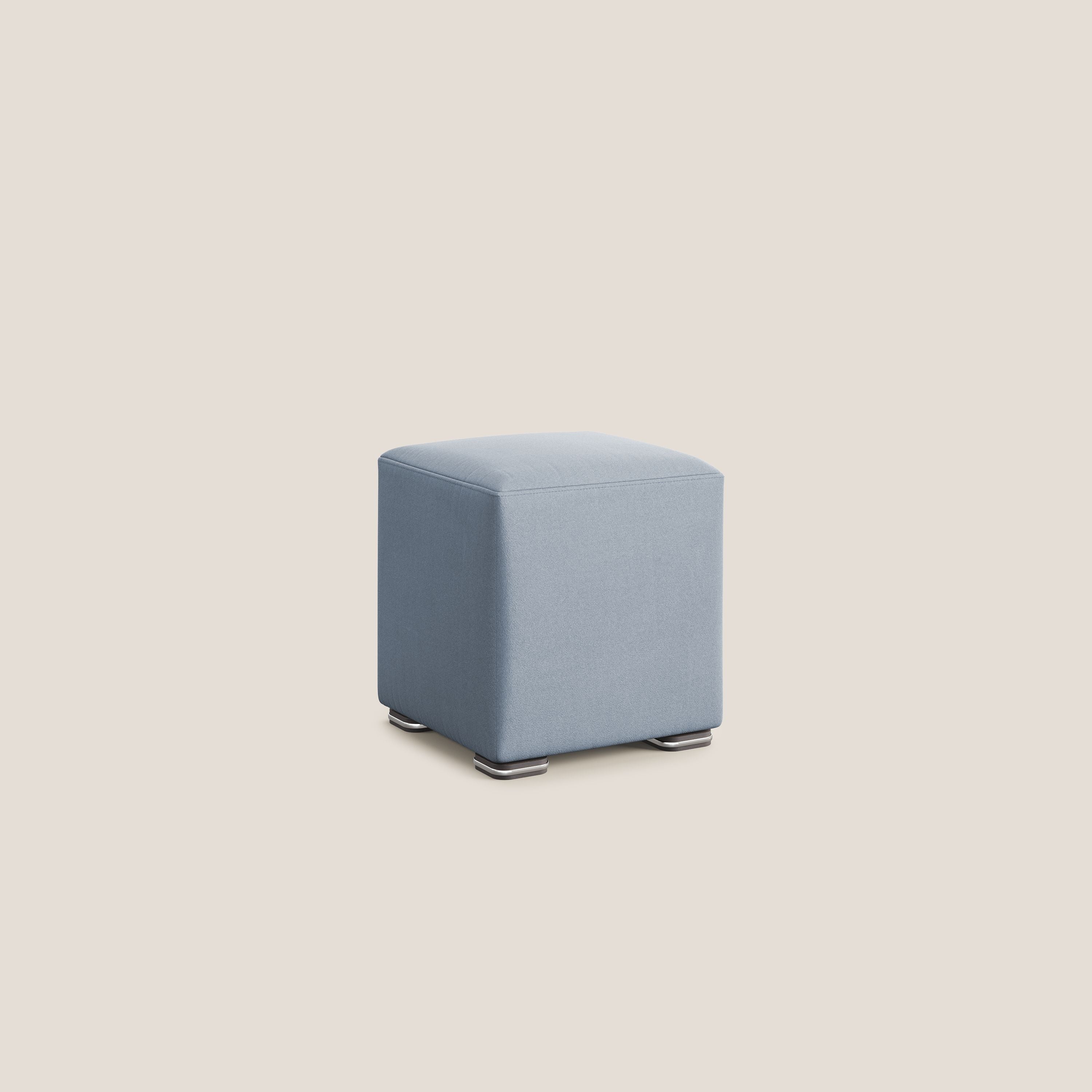 Cube pouf in microfibra smacchiabile T11 carta da zucchero - divani.store