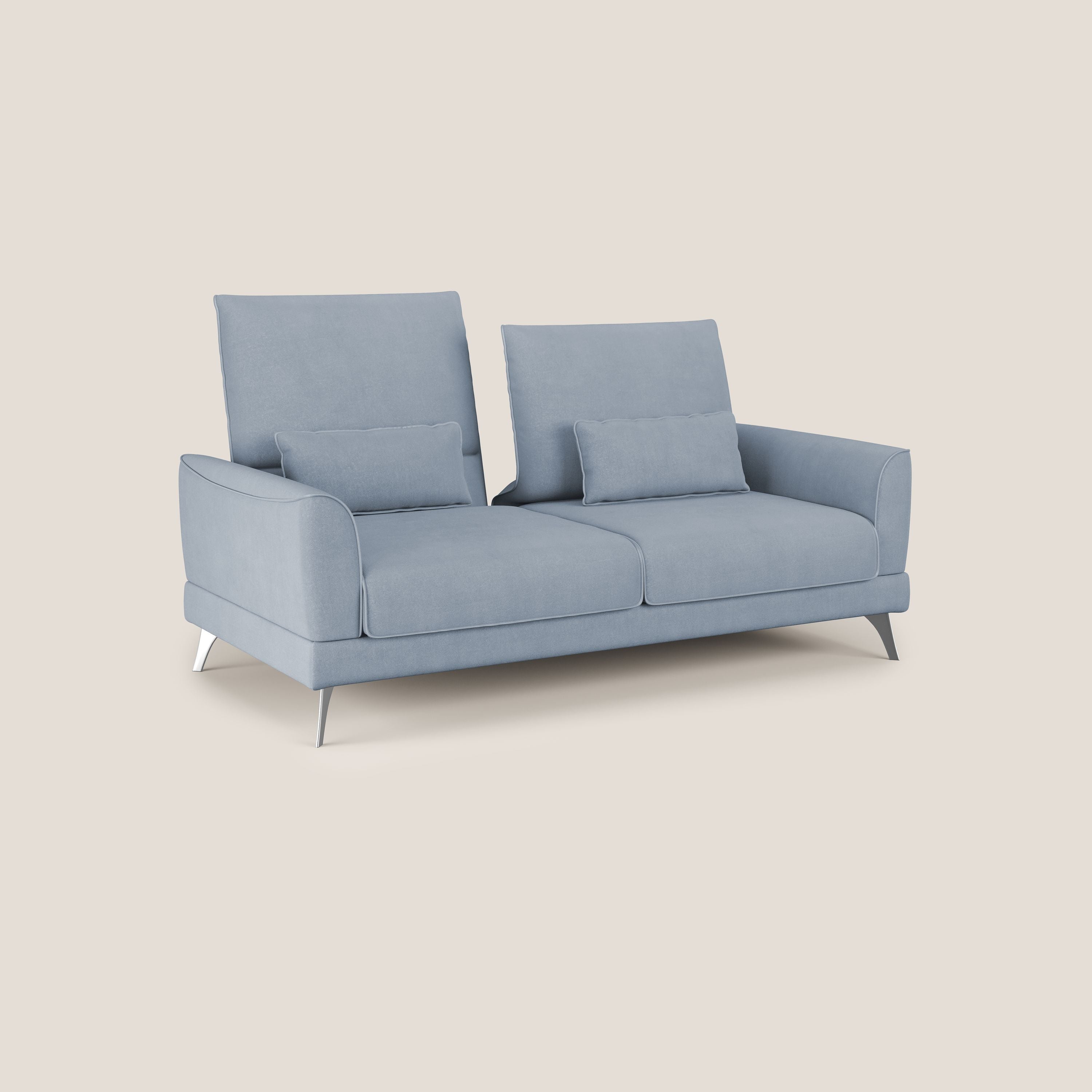 Tommy Divano relax con schienali traslanti in microfibra smacchiabile T11 carta da zucchero - divani.store