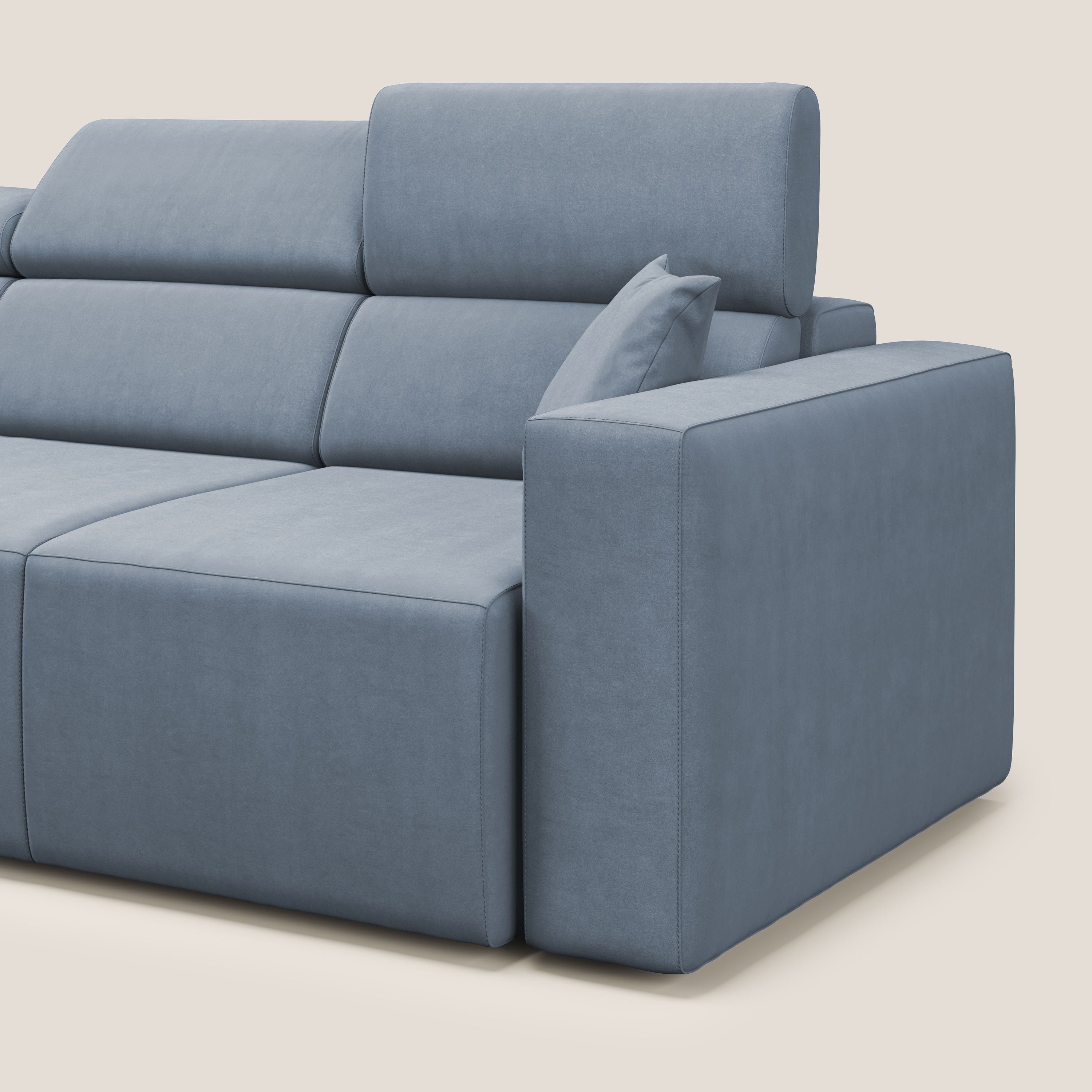 Orwell divano con 3 sedute estraibili in microfibra smacchiabile T11 carta da zucchero - divani.store