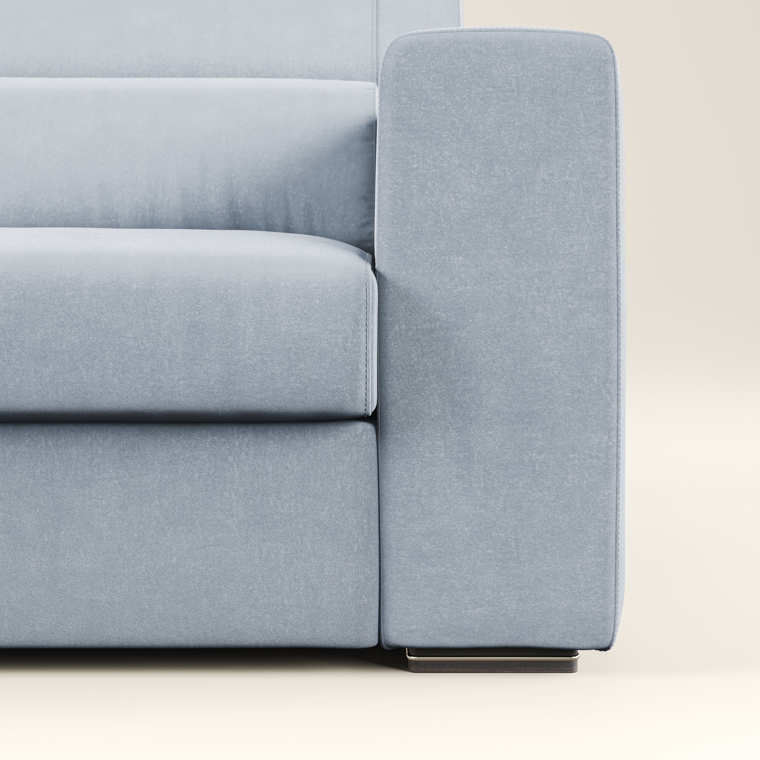 Vegas divano con poggiatesta reclinabili in microfibra smacchiabile T11 carta da zucchero - divani.store