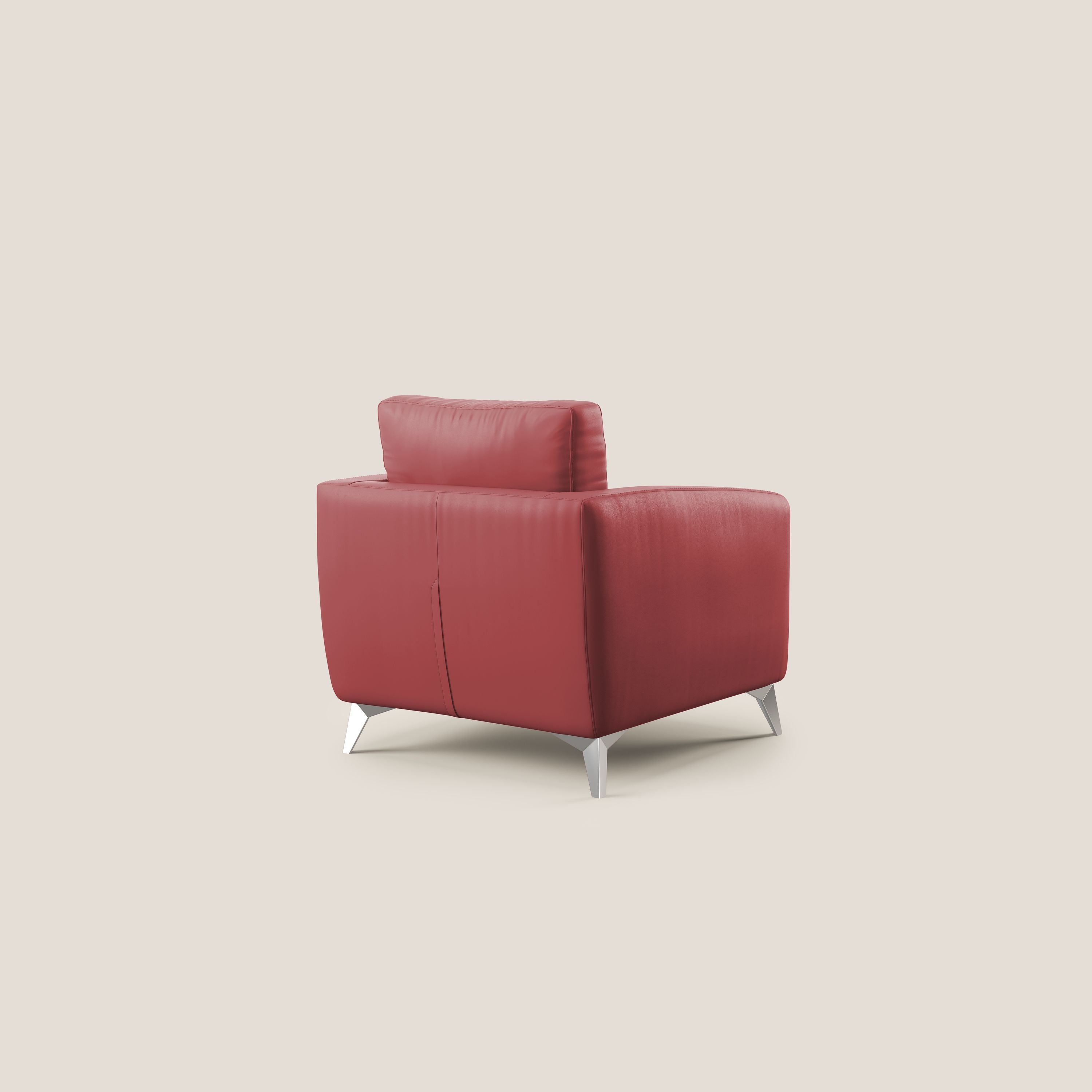 Orione Poltroncina in ecopelle moderna e impermeabile T04 rosso - divani.store