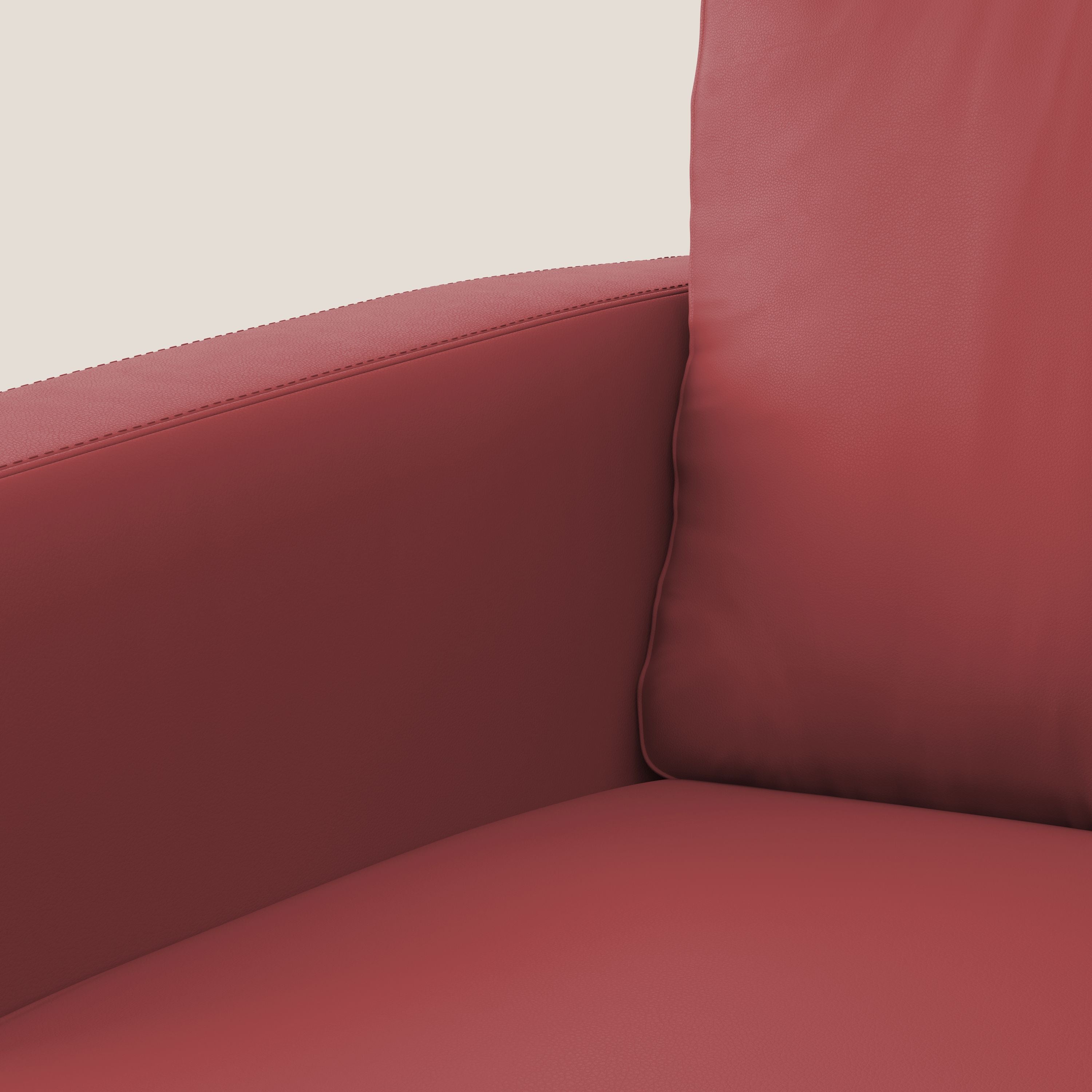 Orione Poltroncina in ecopelle moderna e impermeabile T04 rosso - divani.store