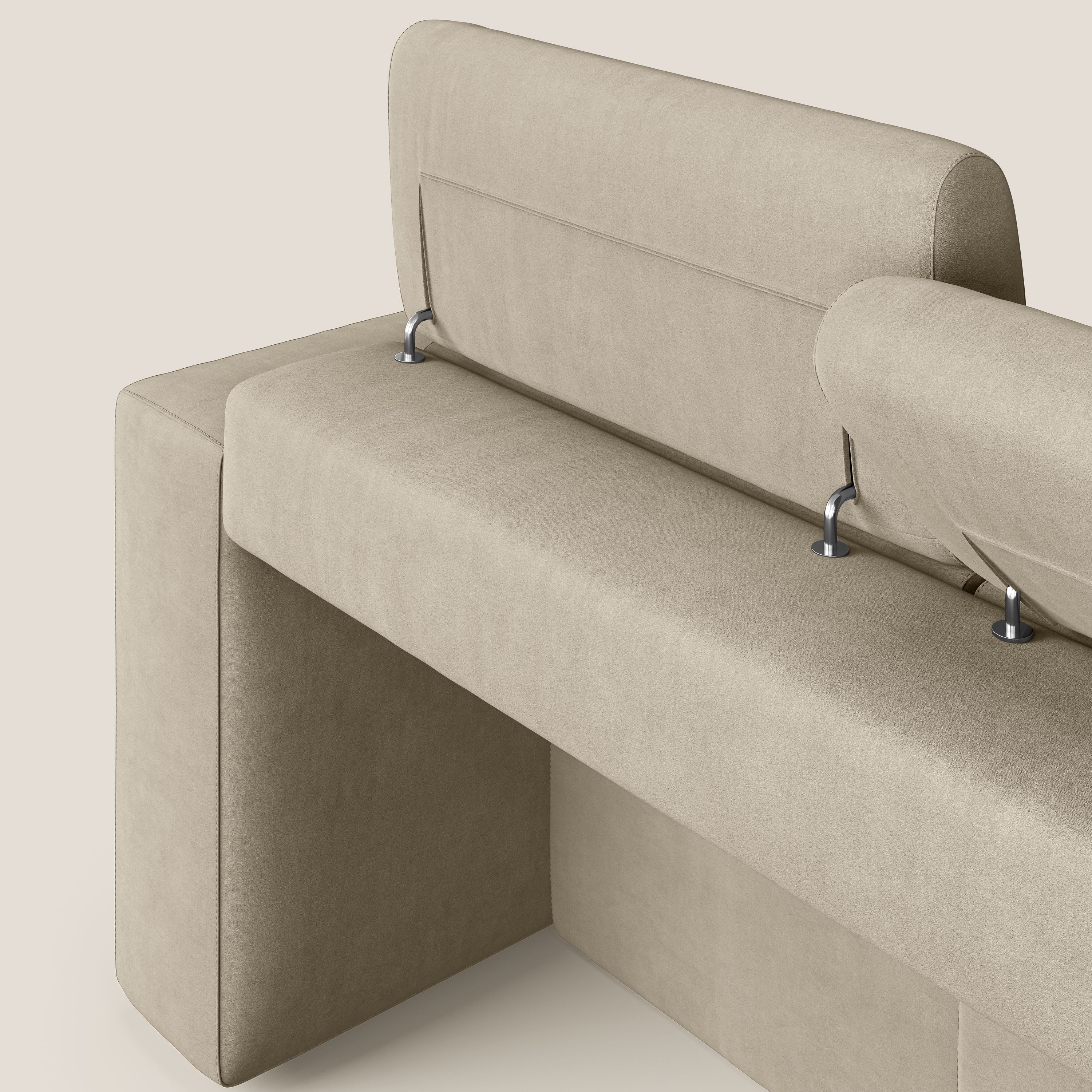 Orwell divano con 3 sedute estraibili in microfibra smacchiabile T11 tortora - divani.store