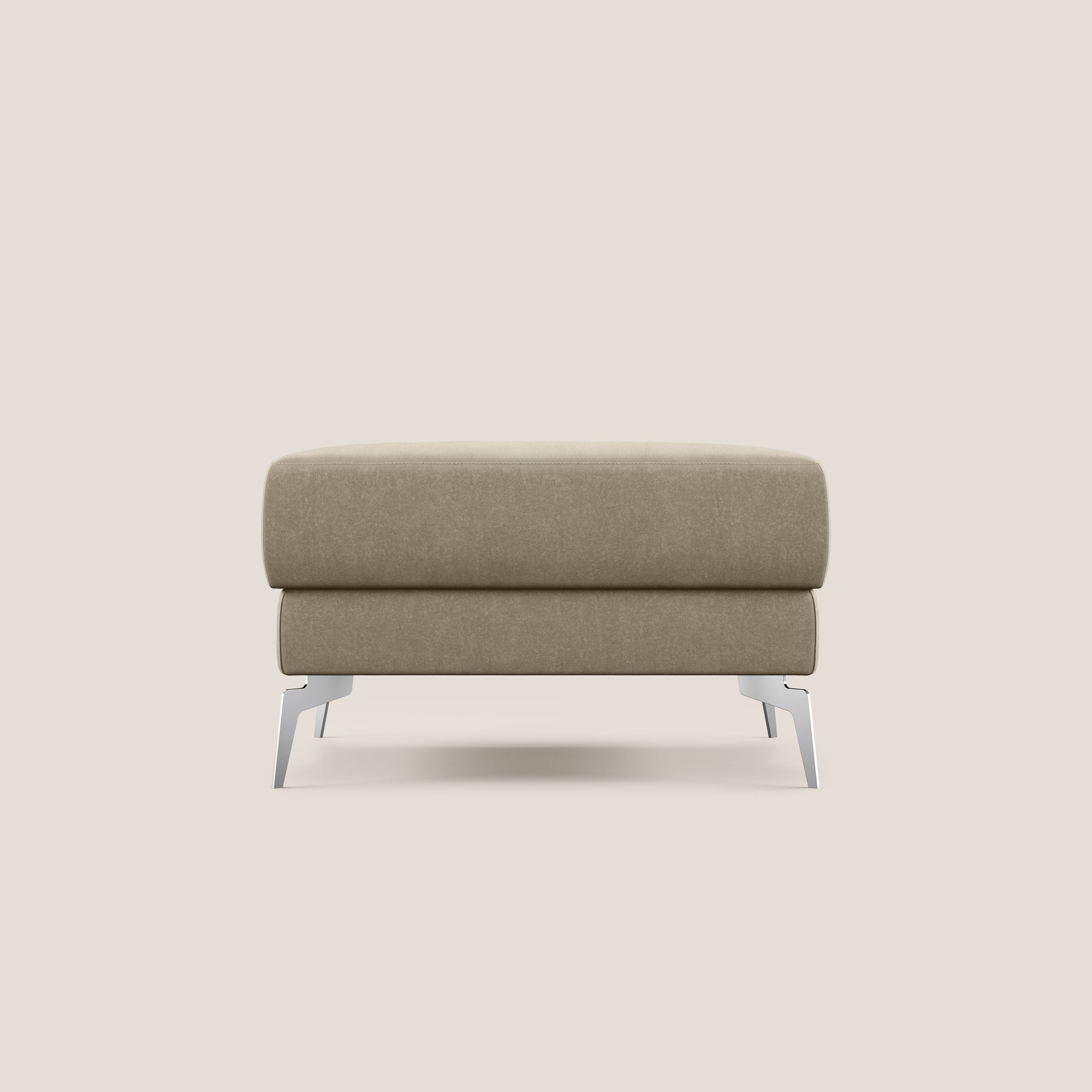 Star Pouf con piedini alti in microfibra impermeabile T11 tortora - divani.store