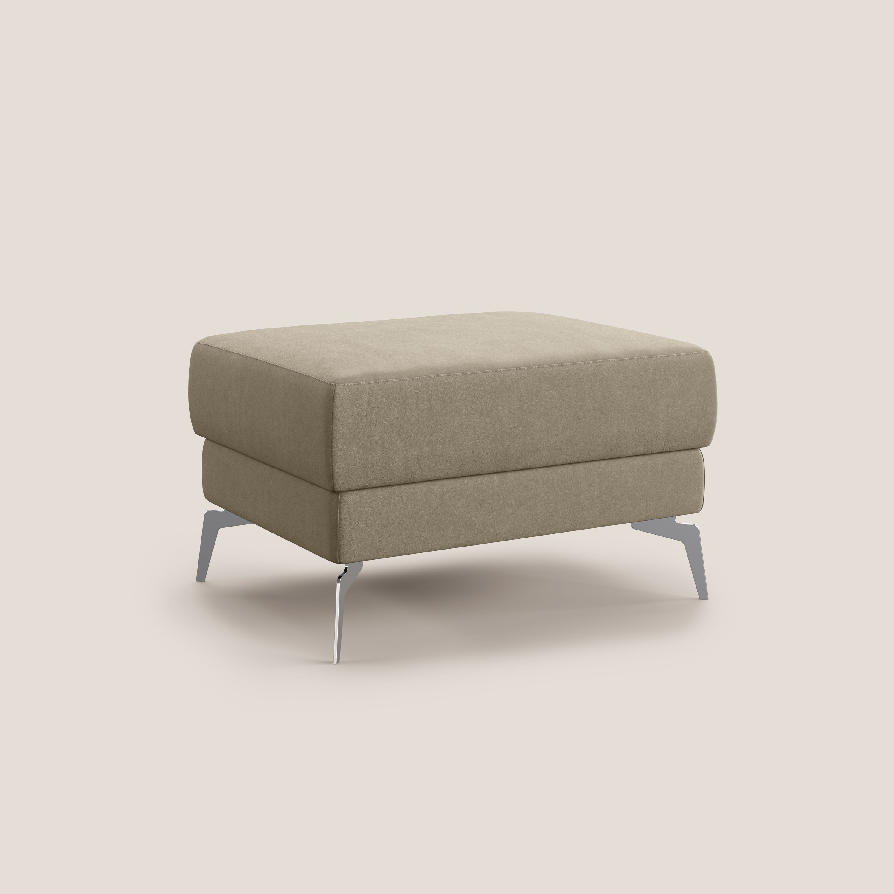 Star Pouf con piedini alti in microfibra impermeabile T11 tortora - divani.store