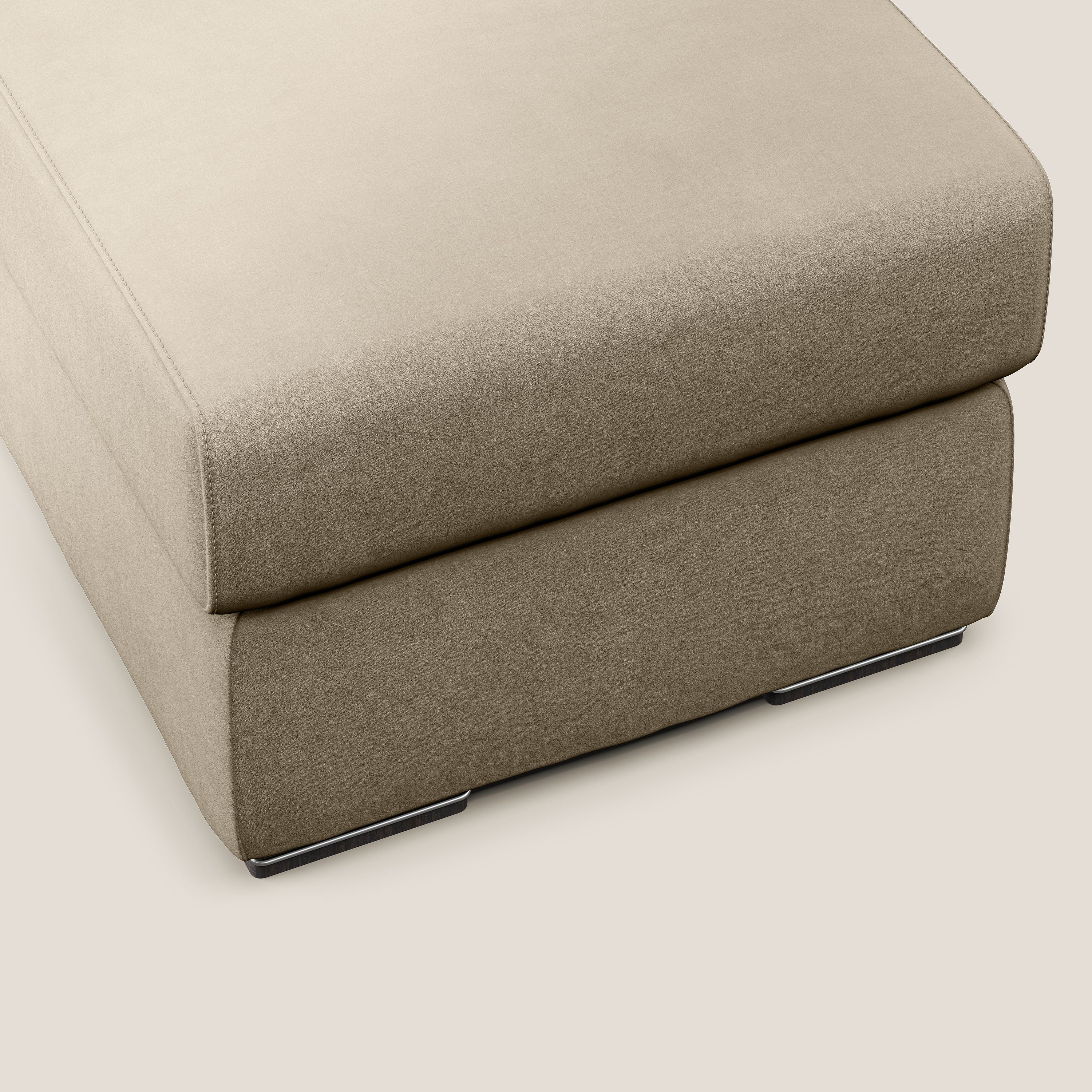 Sun pouf apribile contenitore in microfibra smacchiabile T11 tortora - divani.store