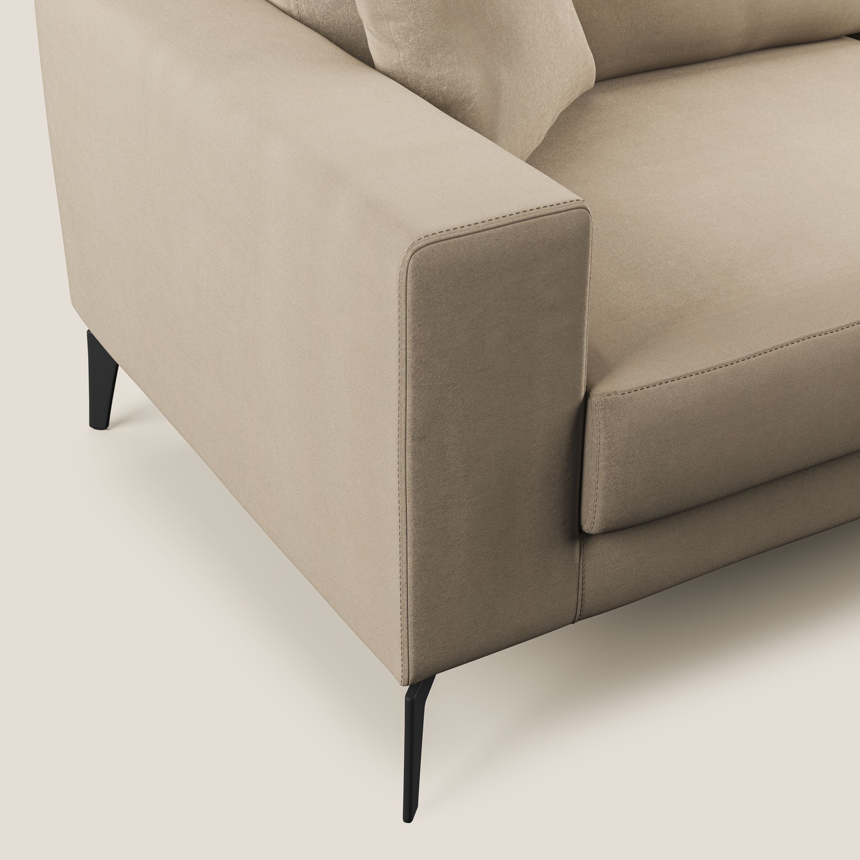 Prestige divano moderno in microfibra smacchiabile T11 tortora - divani.store