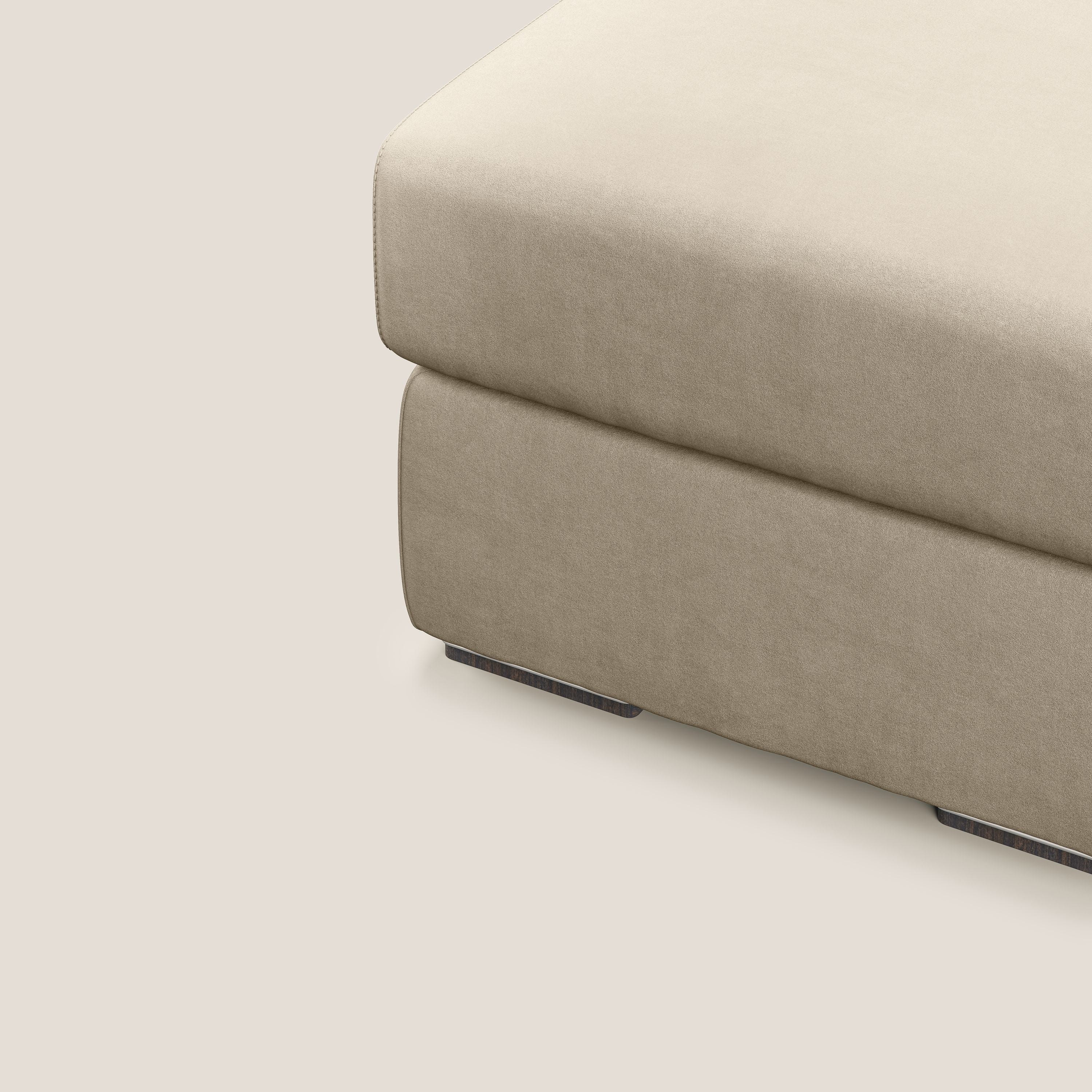 Sun pouf apribile contenitore in microfibra smacchiabile T11 tortora - divani.store