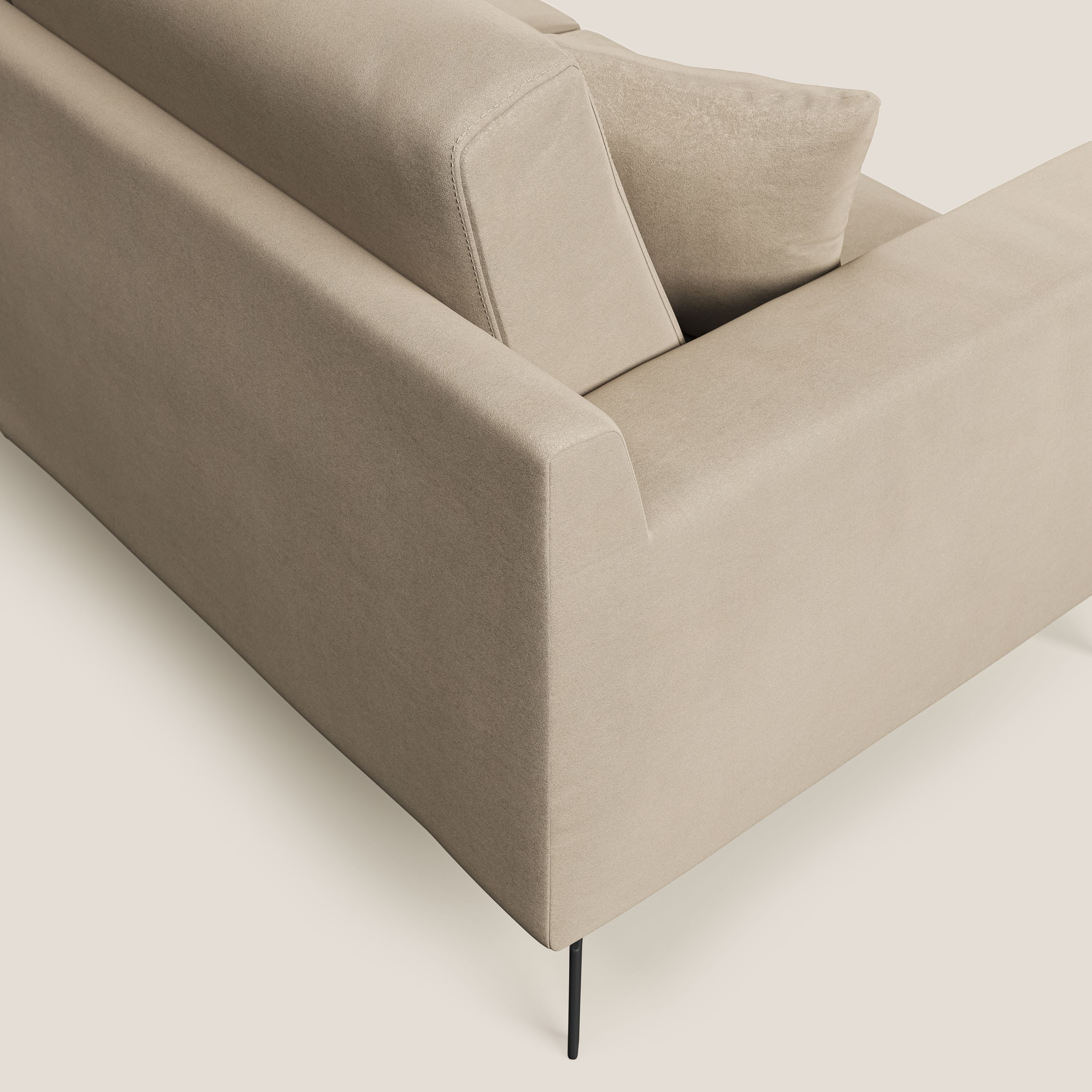 Prestige divano moderno in microfibra smacchiabile T11 tortora - divani.store