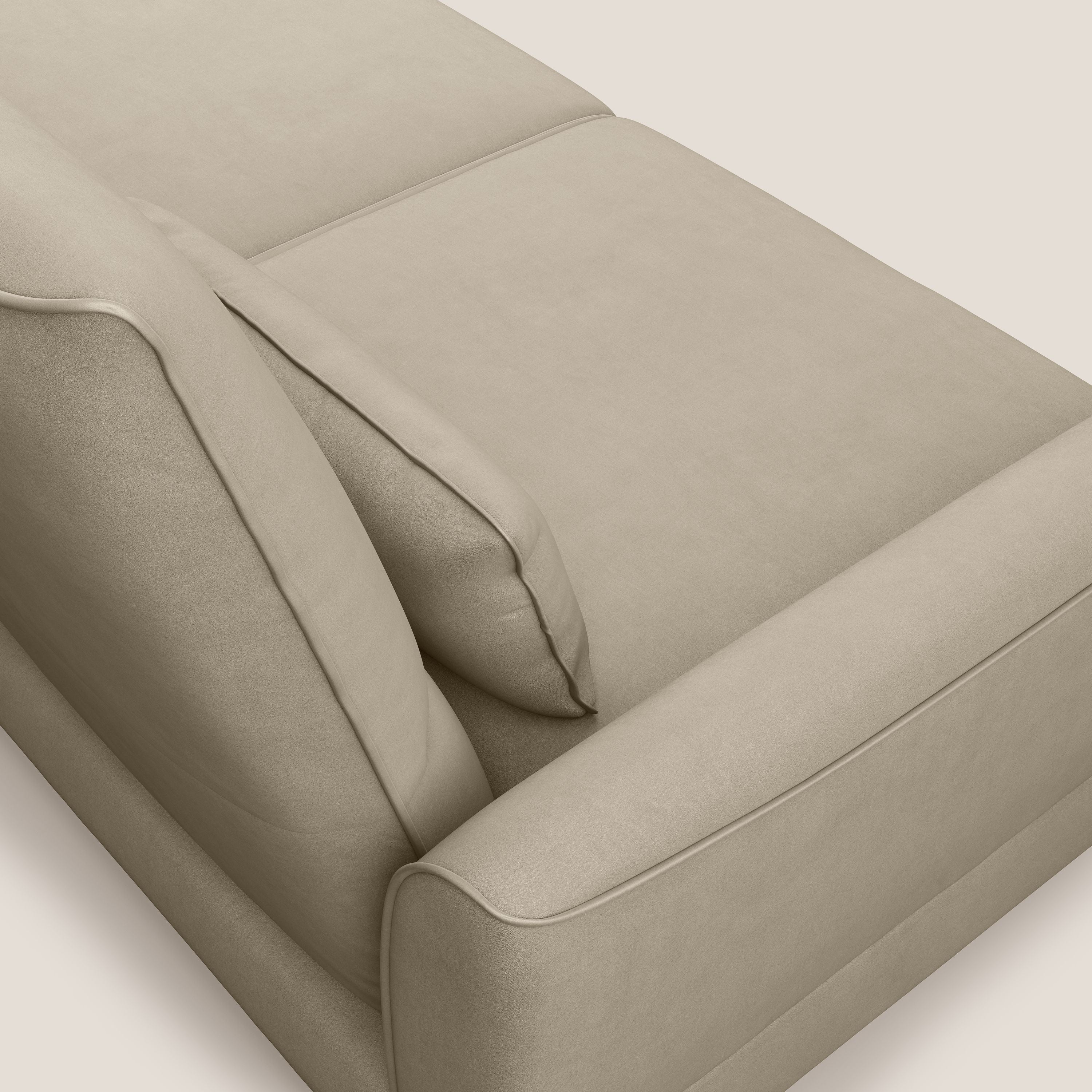 Tommy Divano angolare con relax e schienali traslanti in microfibra smacchiabile T11 tortora - divani.store