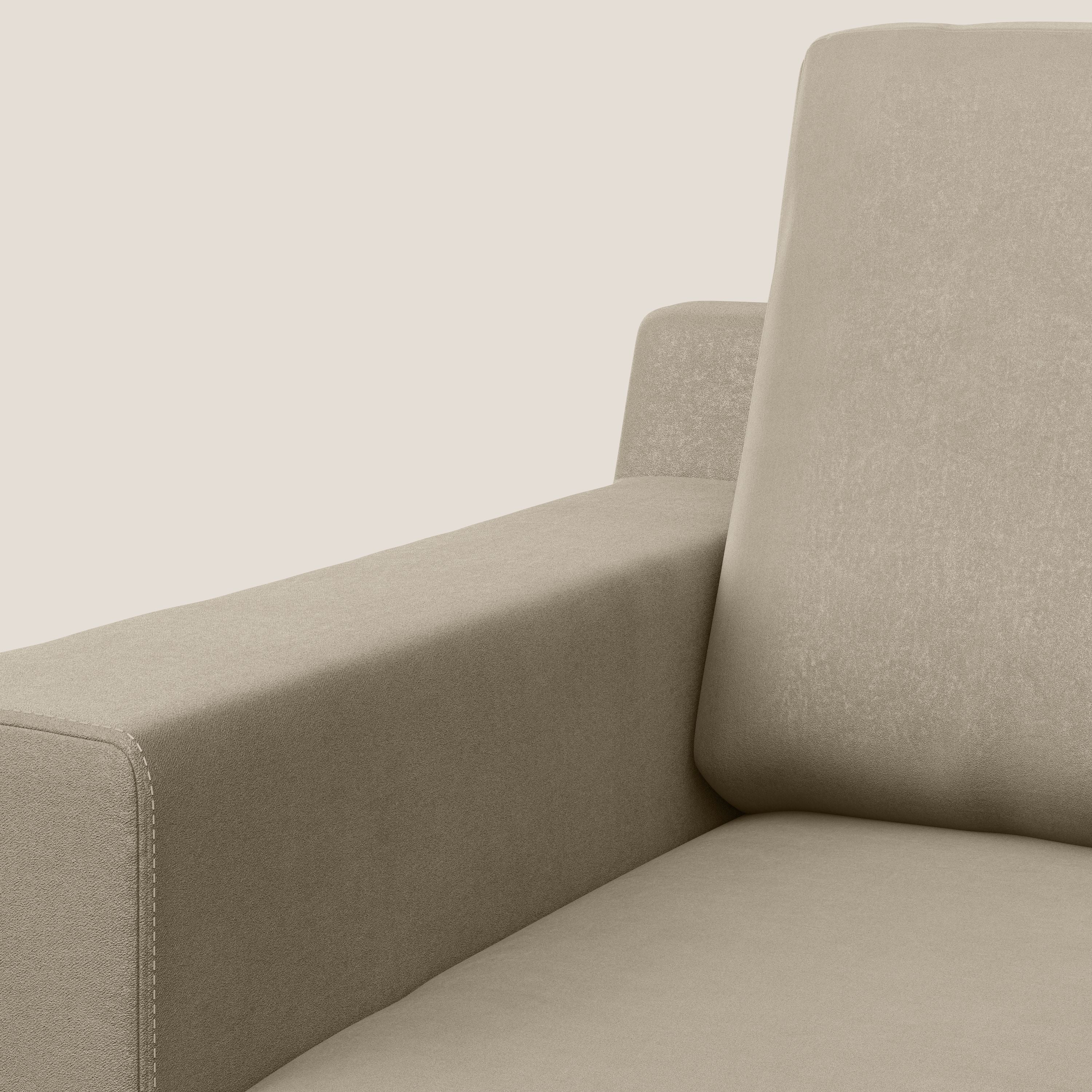 Prestige poltroncina moderna in microfibra smacchiabile T11 tortora - divani.store