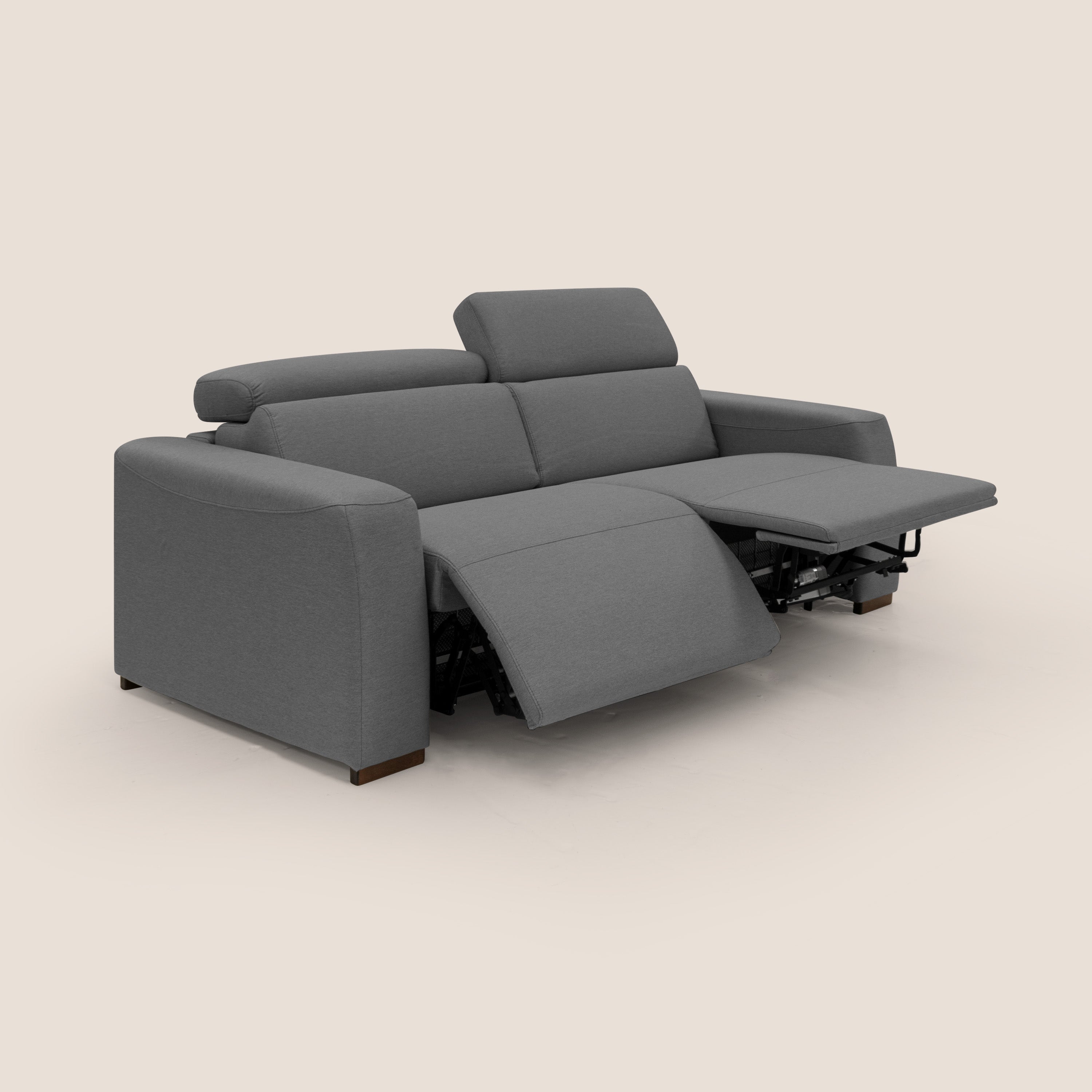 Poseidon divano letto + relax elettrico in tessuto smacchiabile impermeabile T05 antracite - divani.store