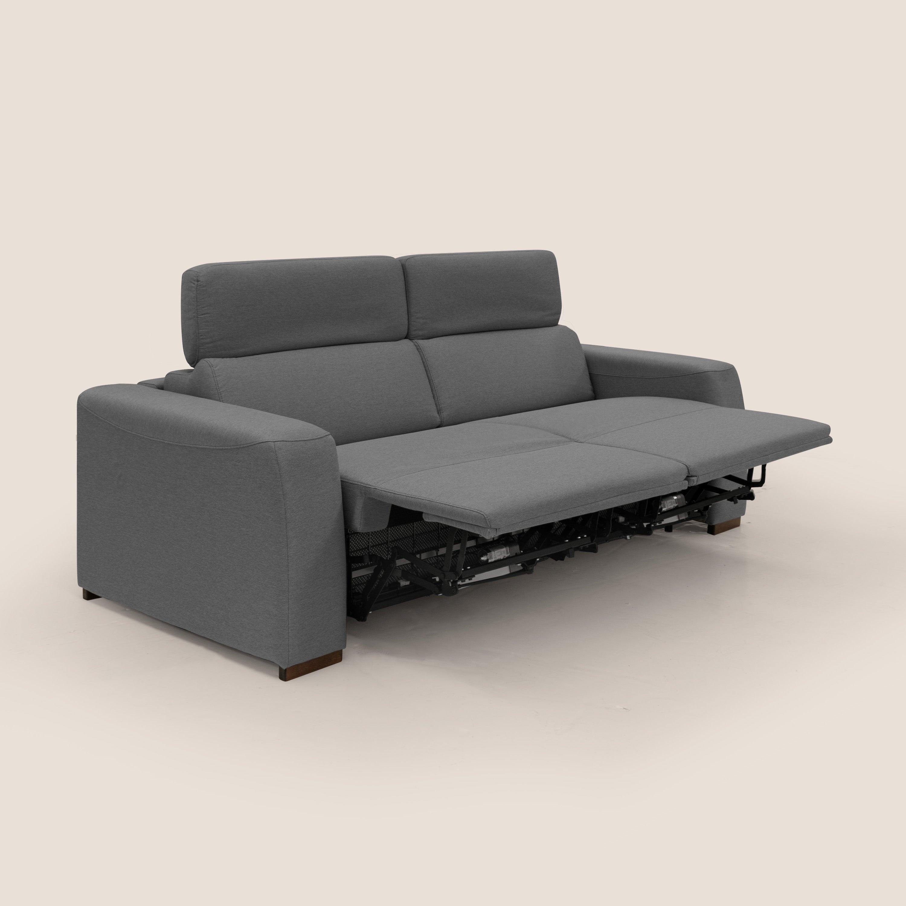 Poseidon divano letto + relax elettrico in tessuto smacchiabile impermeabile T05 antracite - divani.store